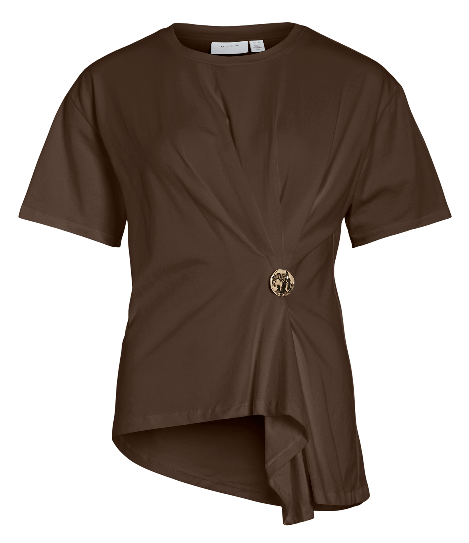 Top cintré manches courtes uni VILA Noir