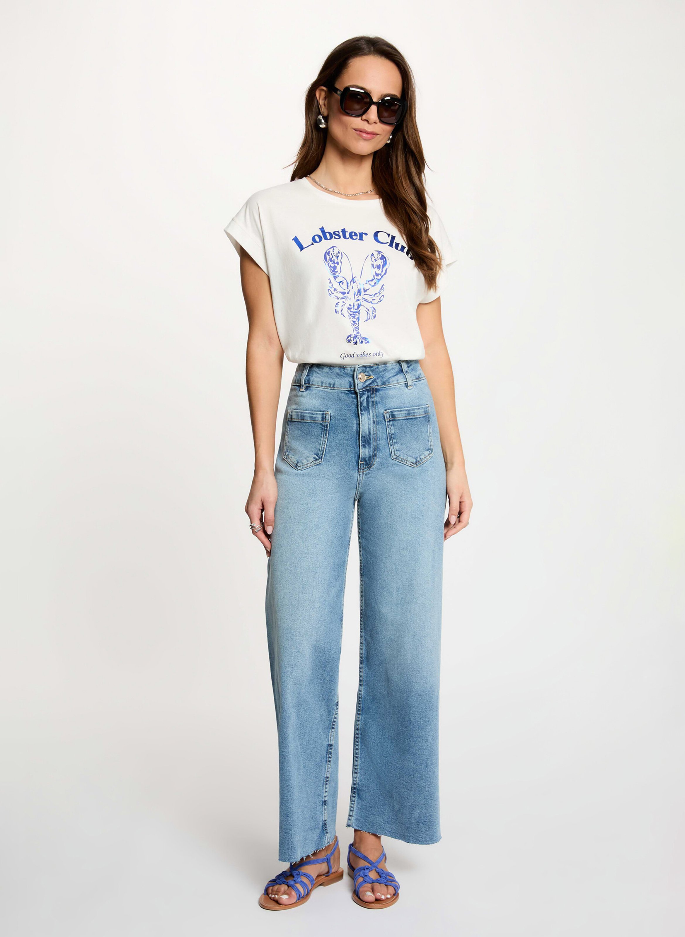 Tee-shirt manches courtes imprimé MORGAN Blanc