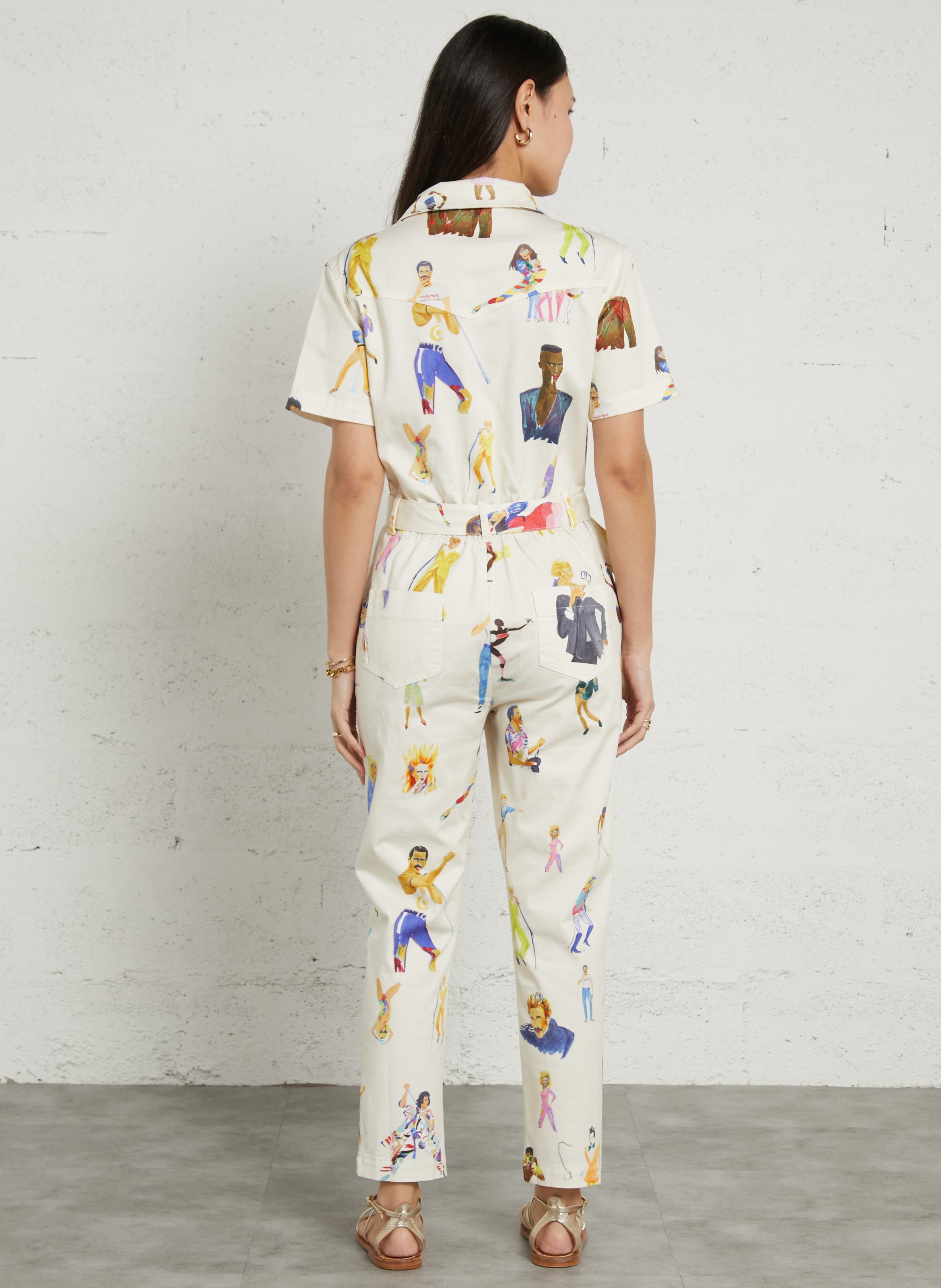 Aansluitend katoenen jumpsuit G.KERO Beige