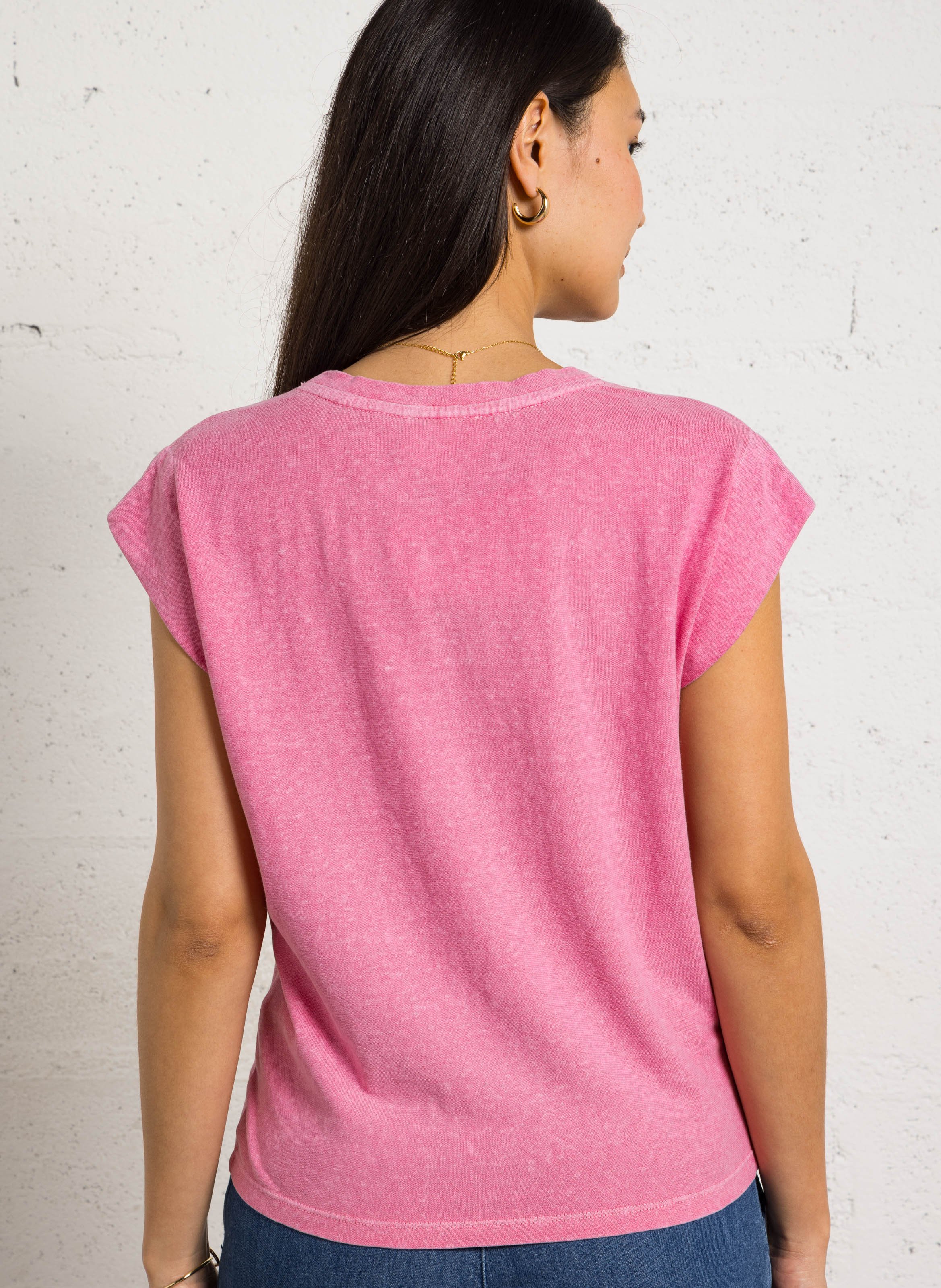 Effen top met lange mouwen en ronde hals MAISON 123 Roze