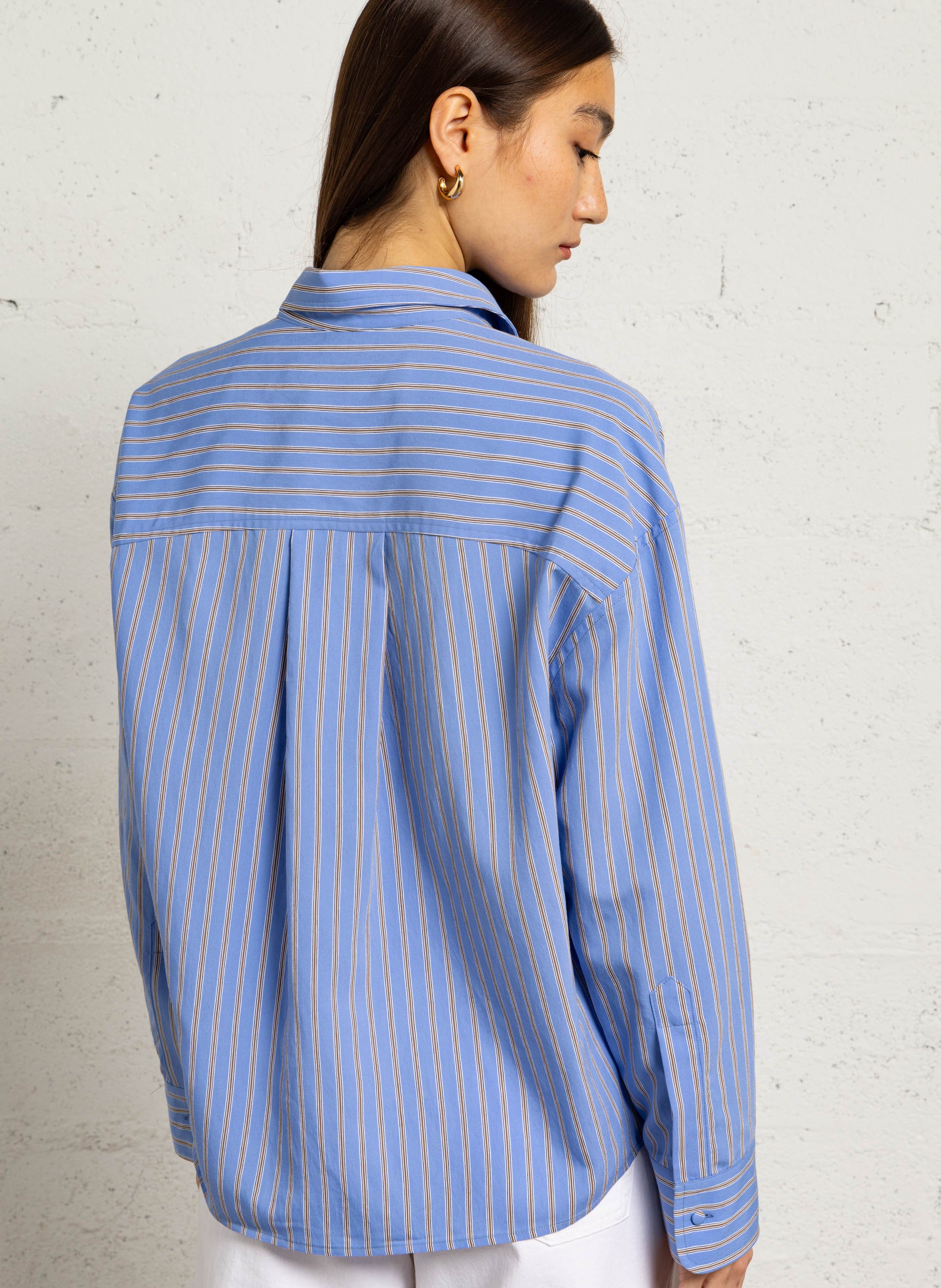 Chemise asymétrique à col drapé MARGAUX LONNBERG Bleu