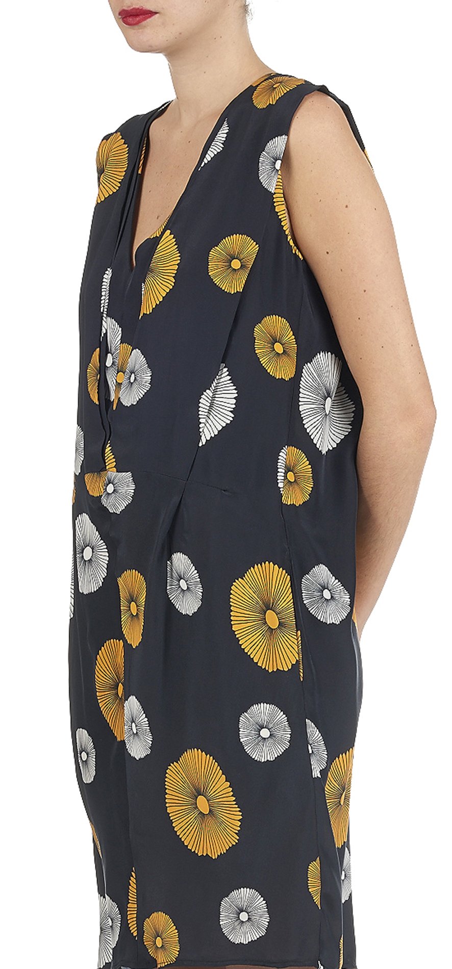 Printed silk dress ATTIC AND BARN Orange