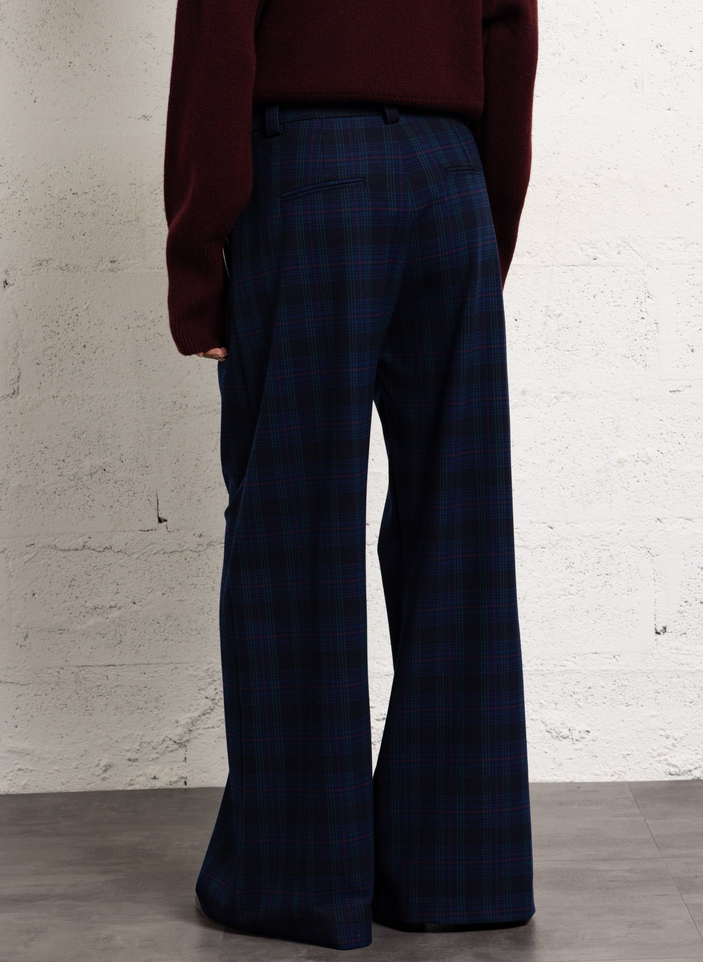 High-waisted wide-leg pants SUNCOO Blue