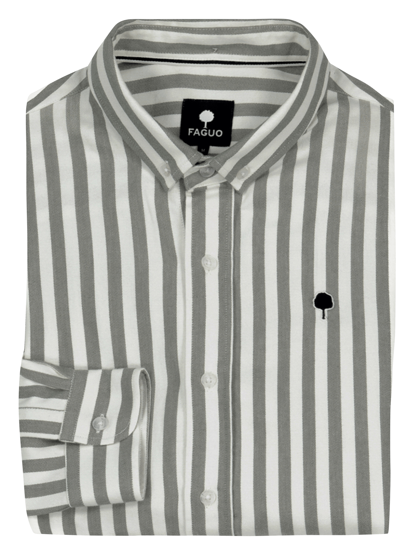 Chemise col classique en coton FAGUO Kaki