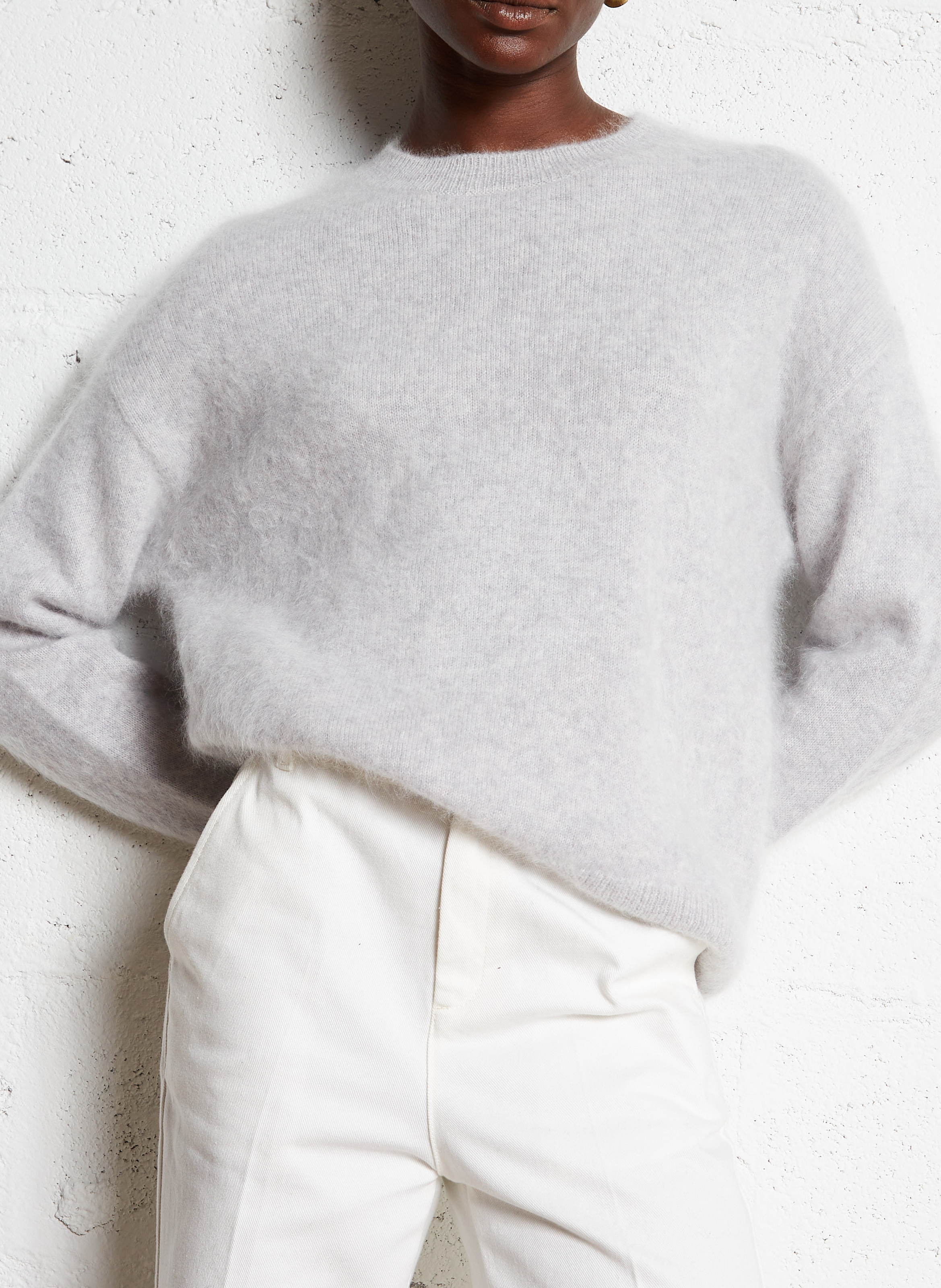 Wide leg cotton jeans SOEUR White