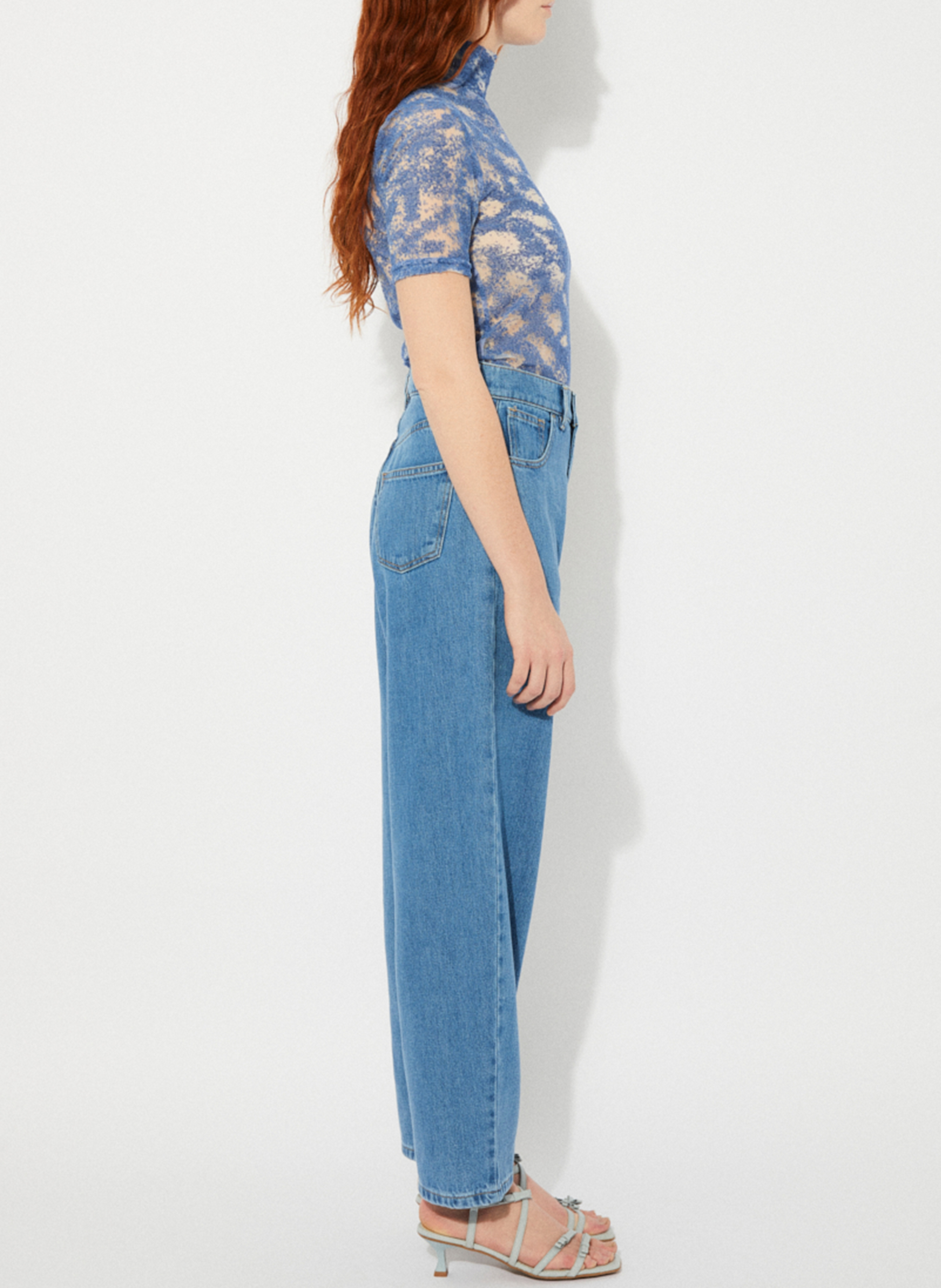 Top ajusté en coton mélangé RITA ROW Bleu