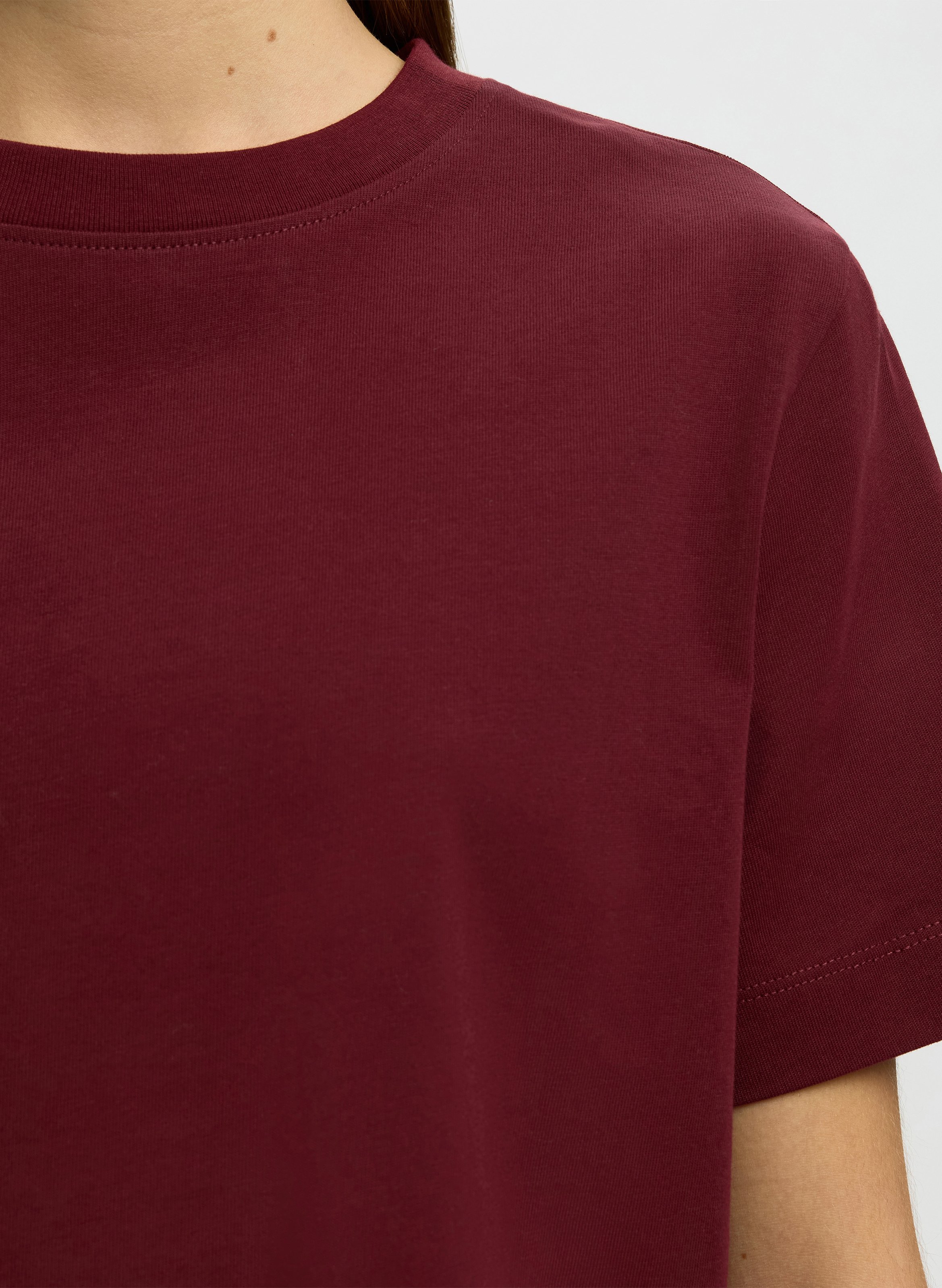 Oversize-T-Shirt aus Bio-Baumwolle | Pflaume SELECTED Damen