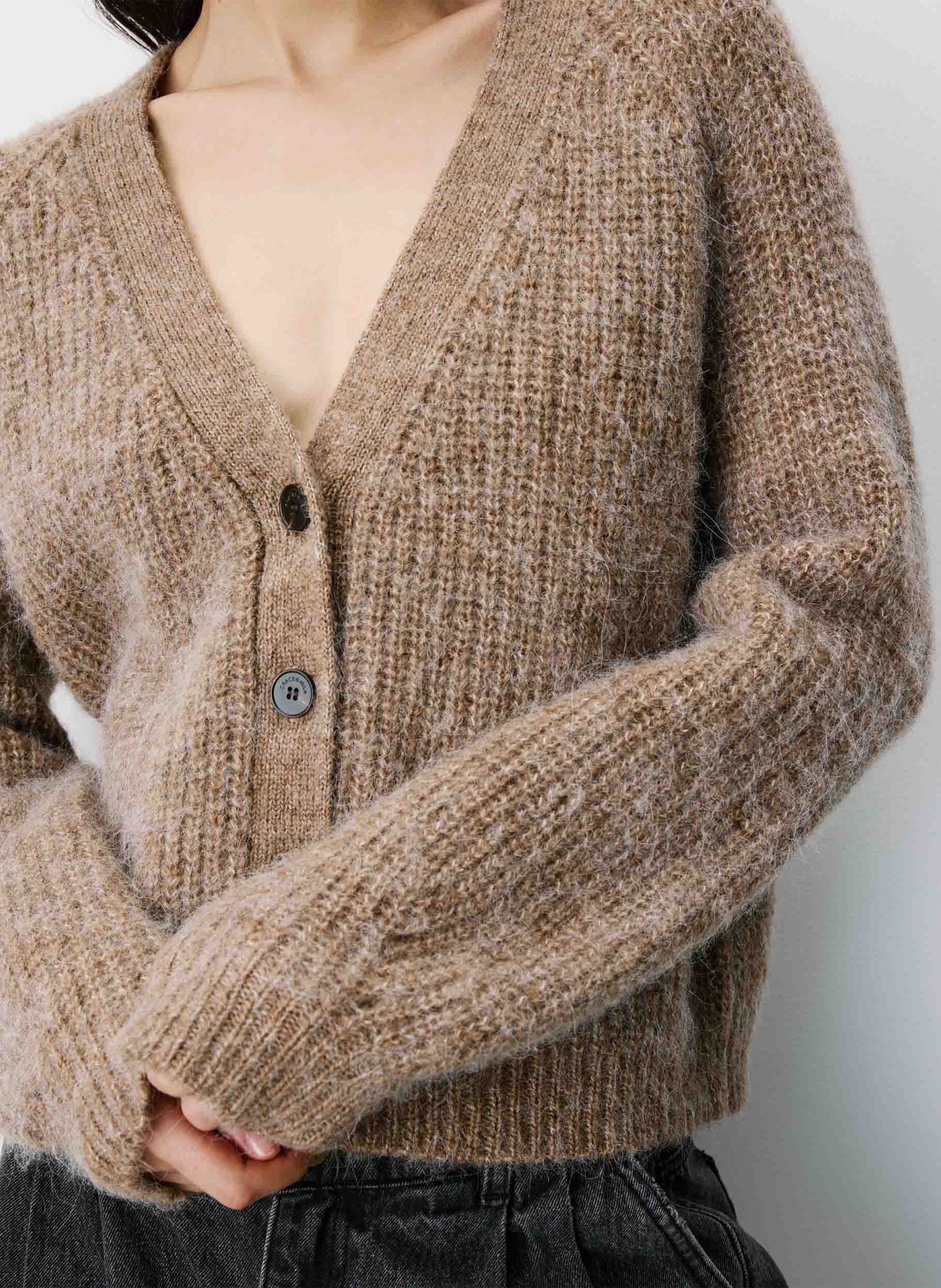Cardigan aus Wollmix mit V-Ausschnitt GRACE ET MILA Braun