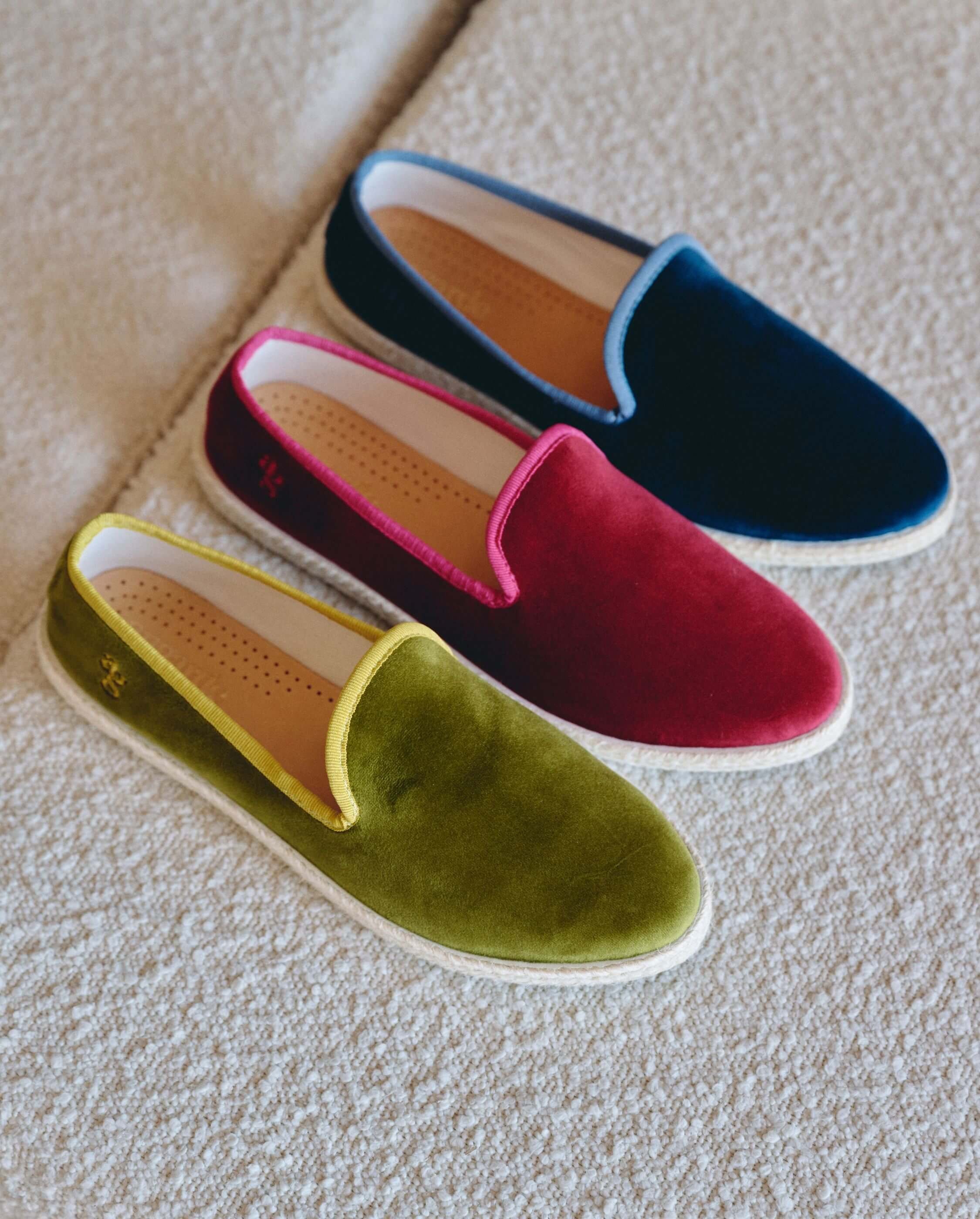 Women's espadrilles CENITZ, raspberry velvet ANGARDE Red