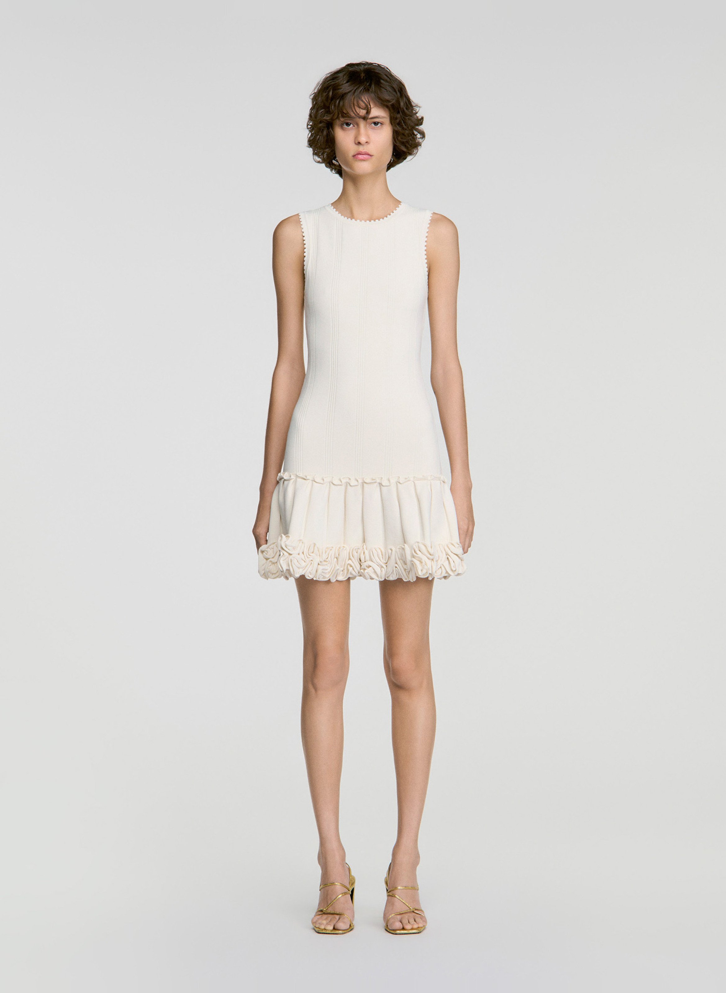 Robe courte évasée SANDRO Beige