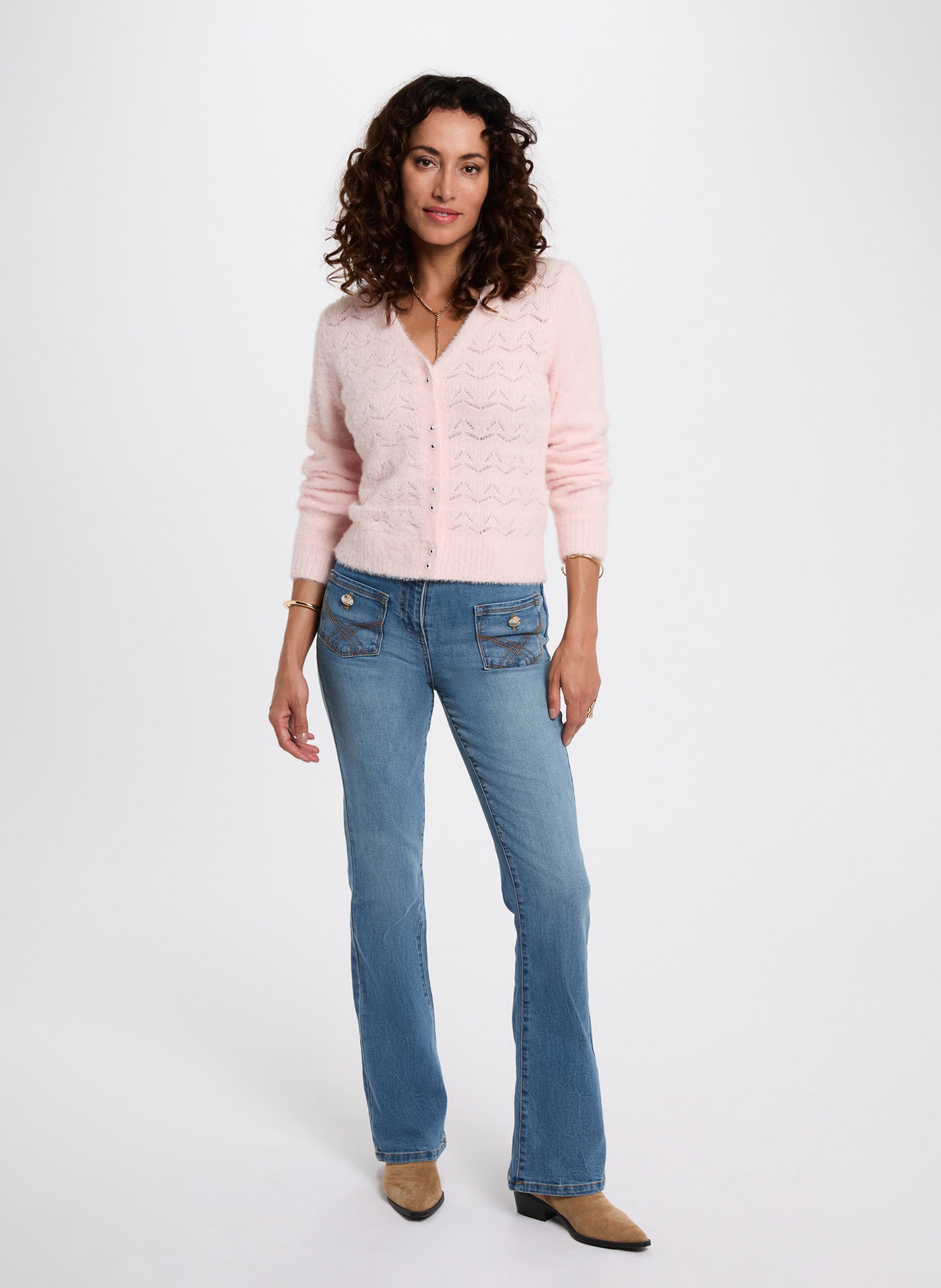 Vest met V-hals MORGAN Roze