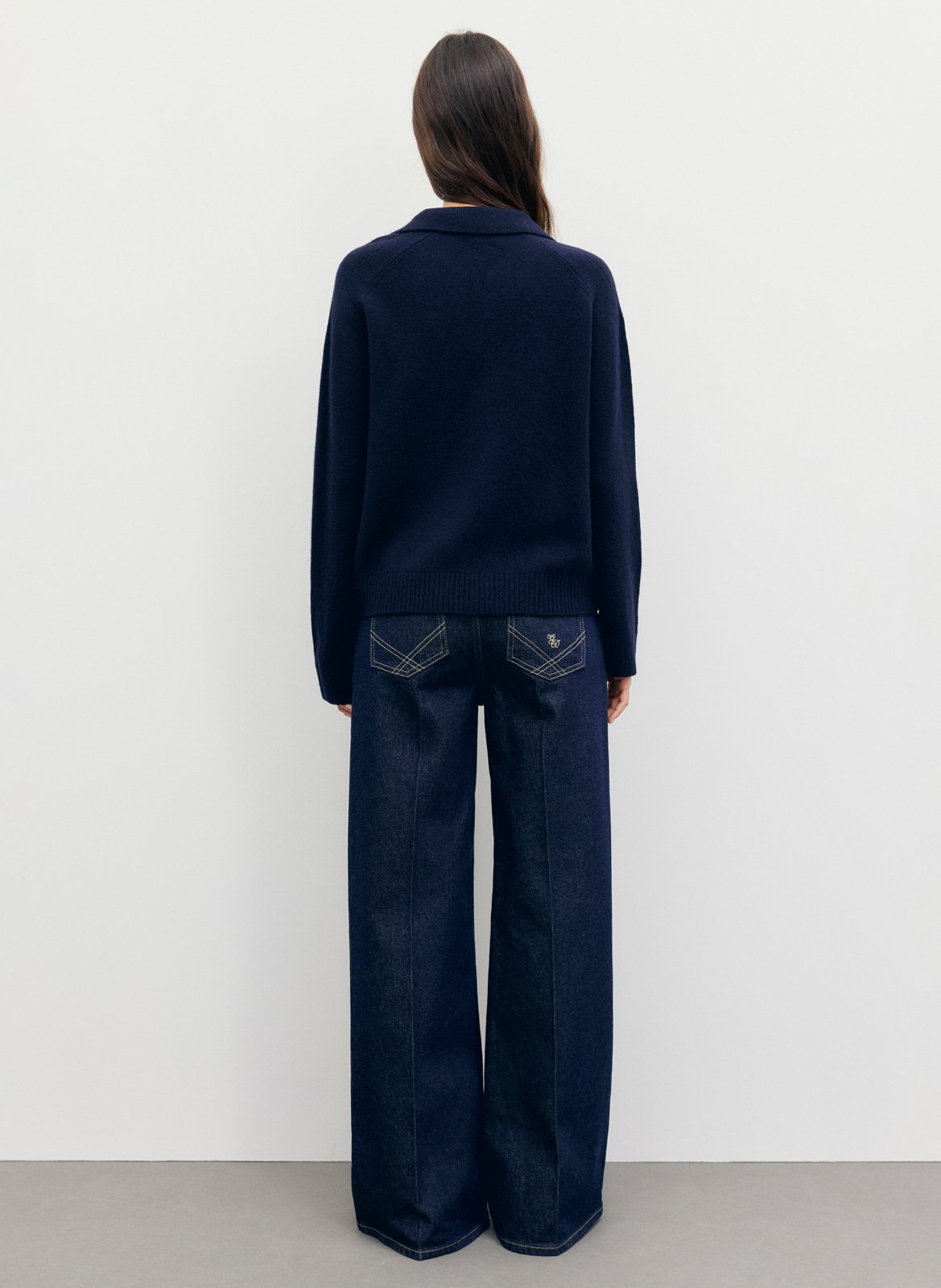 Pull droit col v en laine GERARD DAREL Bleu
