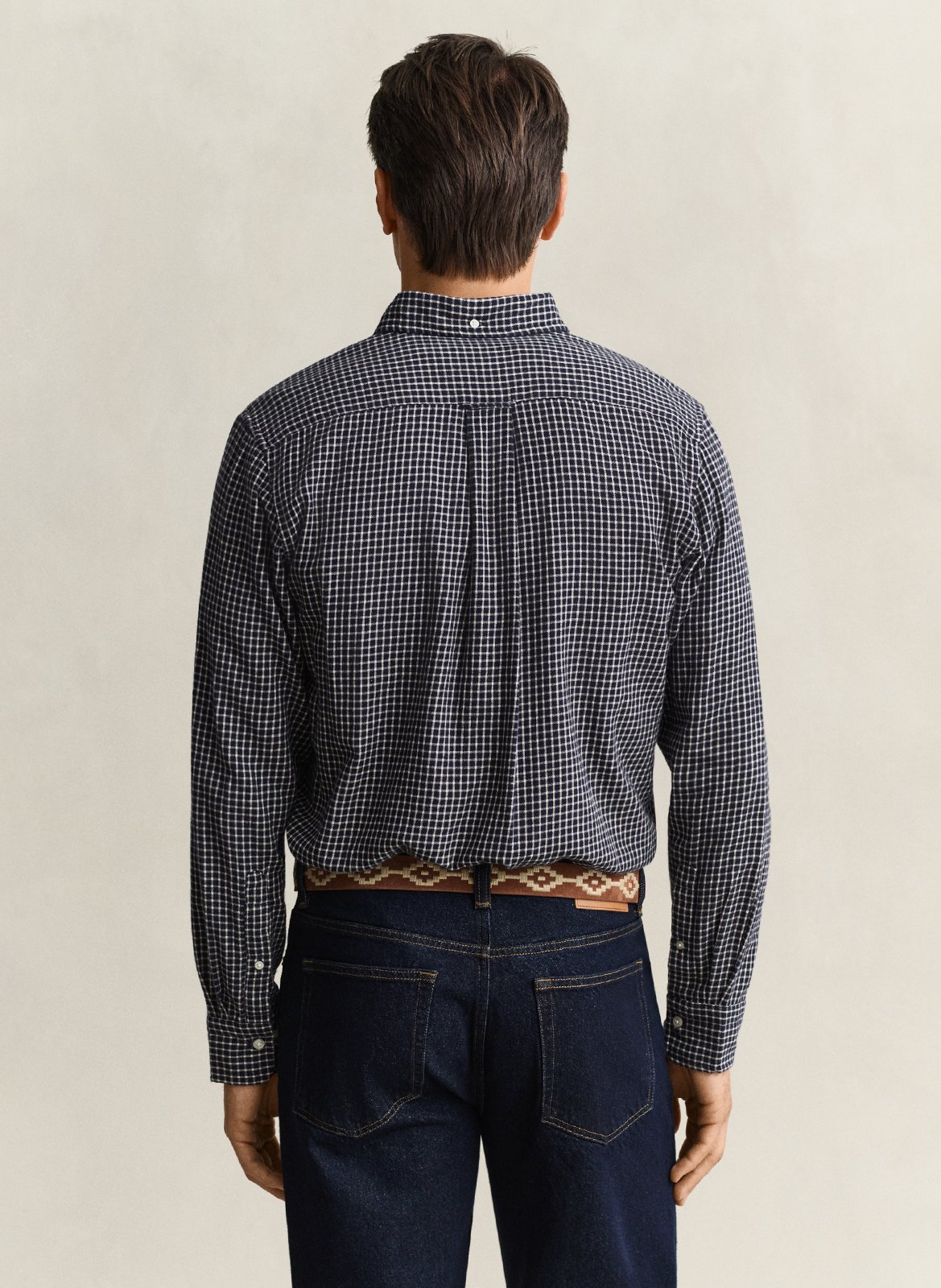 Chemise droite col classique à carreaux en coton GANT Bleu