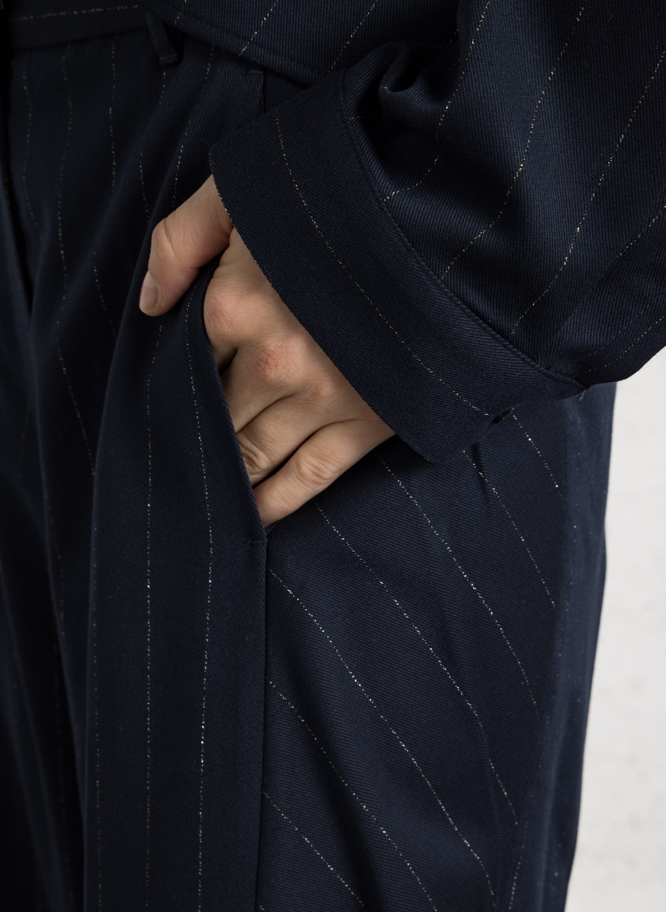 Rechte broek met glinsterende strepen LIU JO Blauw
