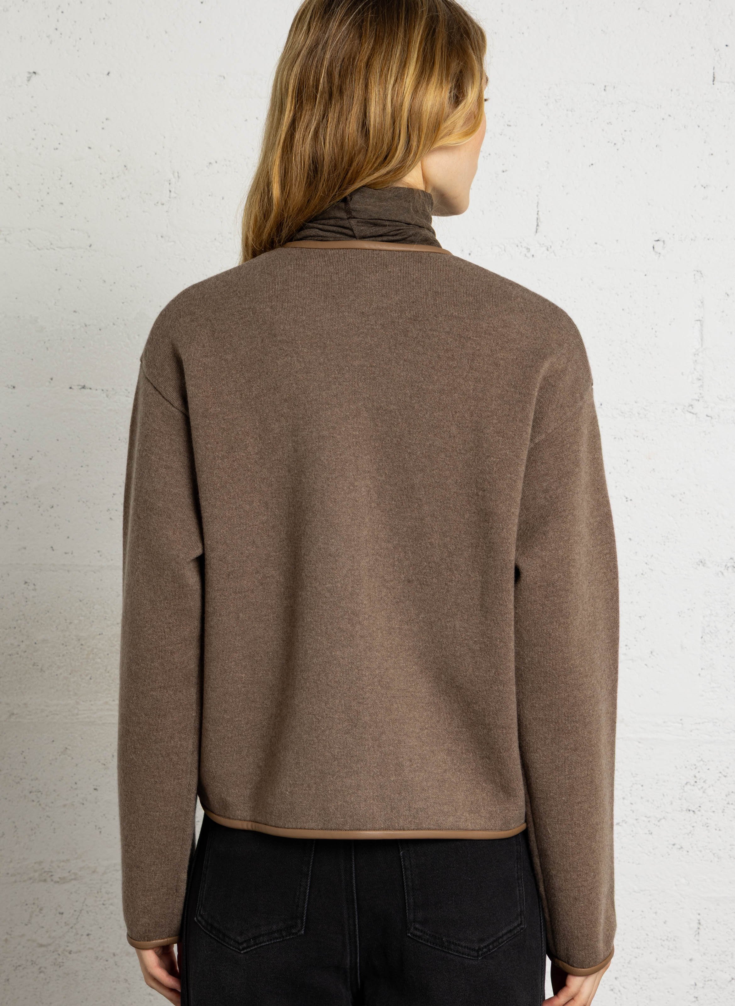 Veste droite en laine MAJESTIC FILATURES Beige
