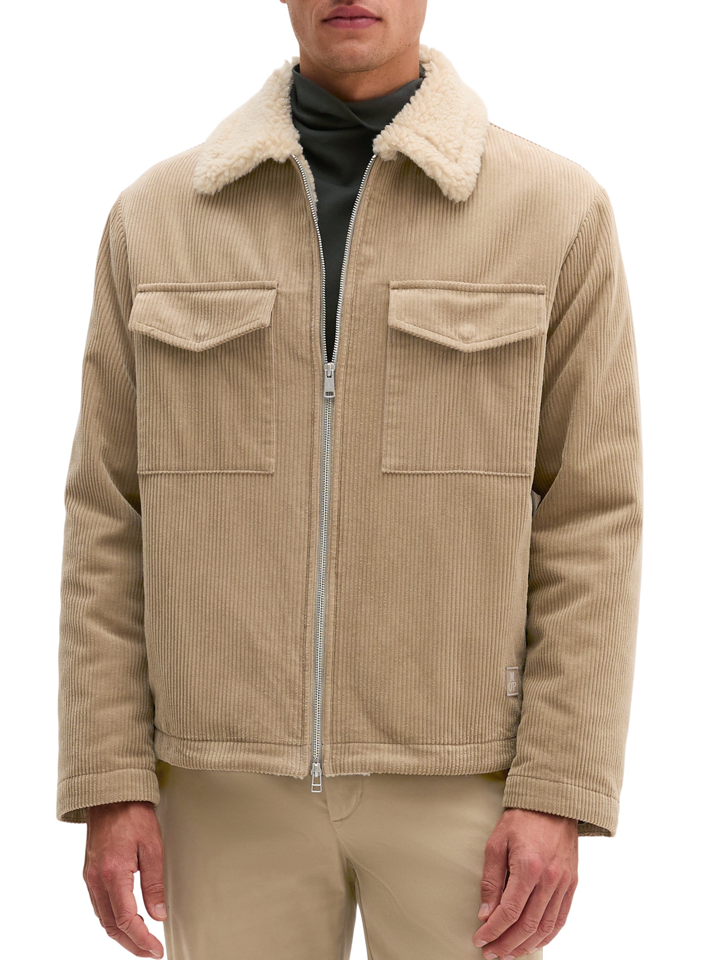 Katoenen jasje met reverskraag MARC O'POLO Beige