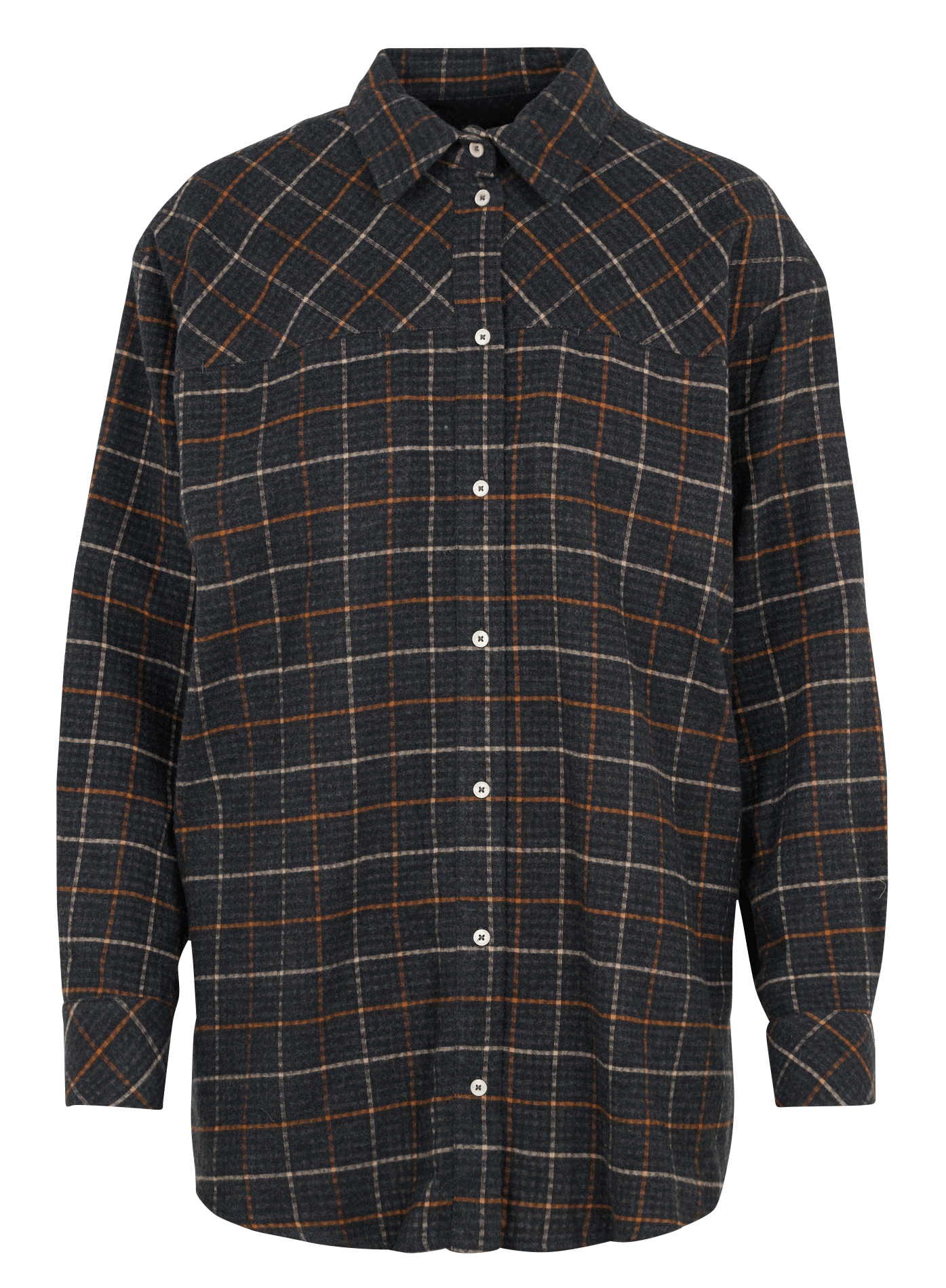 Losvallend overshirt met klassieke kraag en ruitpatroon COTELAC ACOTE Grijs
