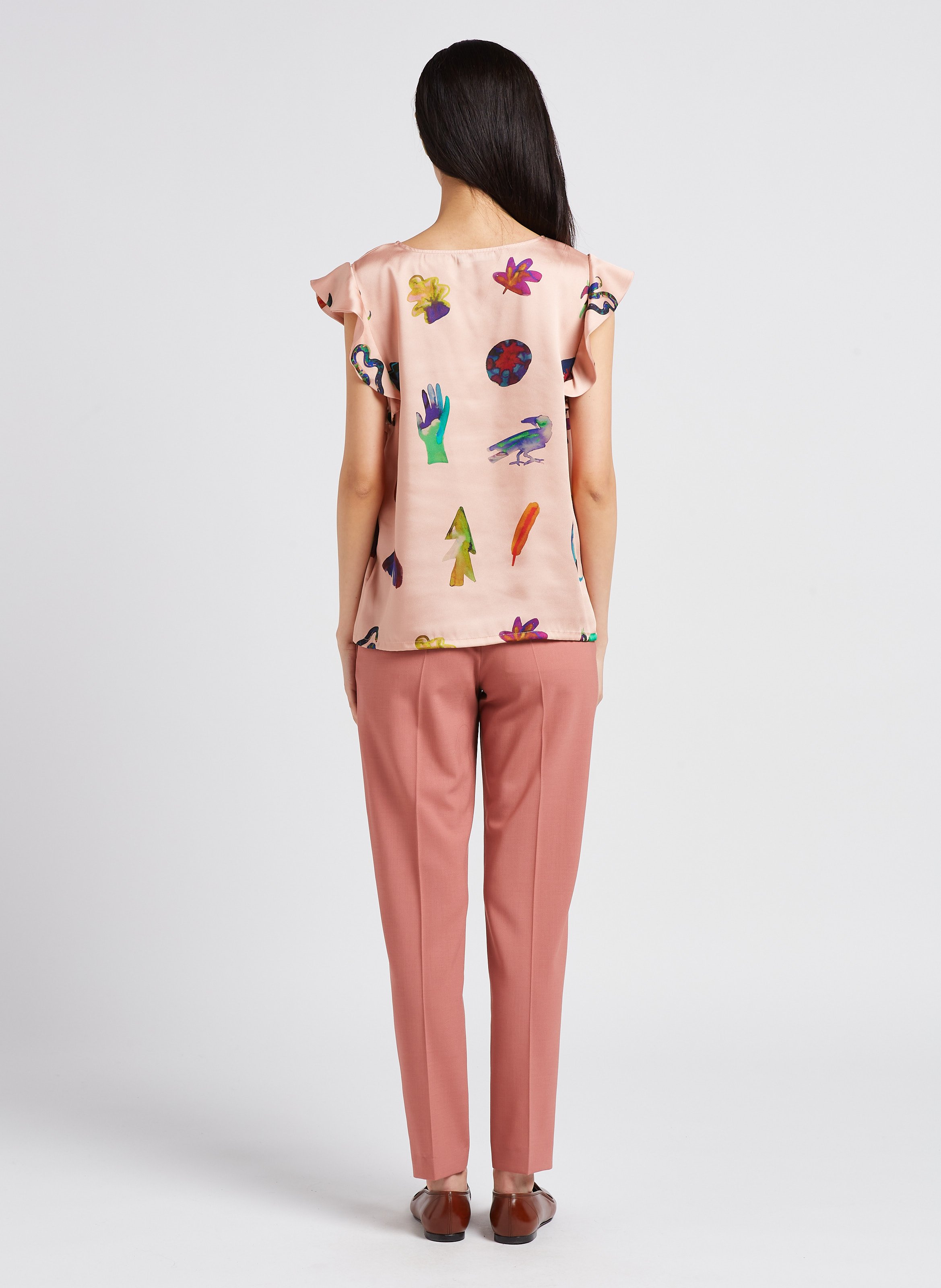 Pleated 7/8 wool pants PAUL SMITH Pink