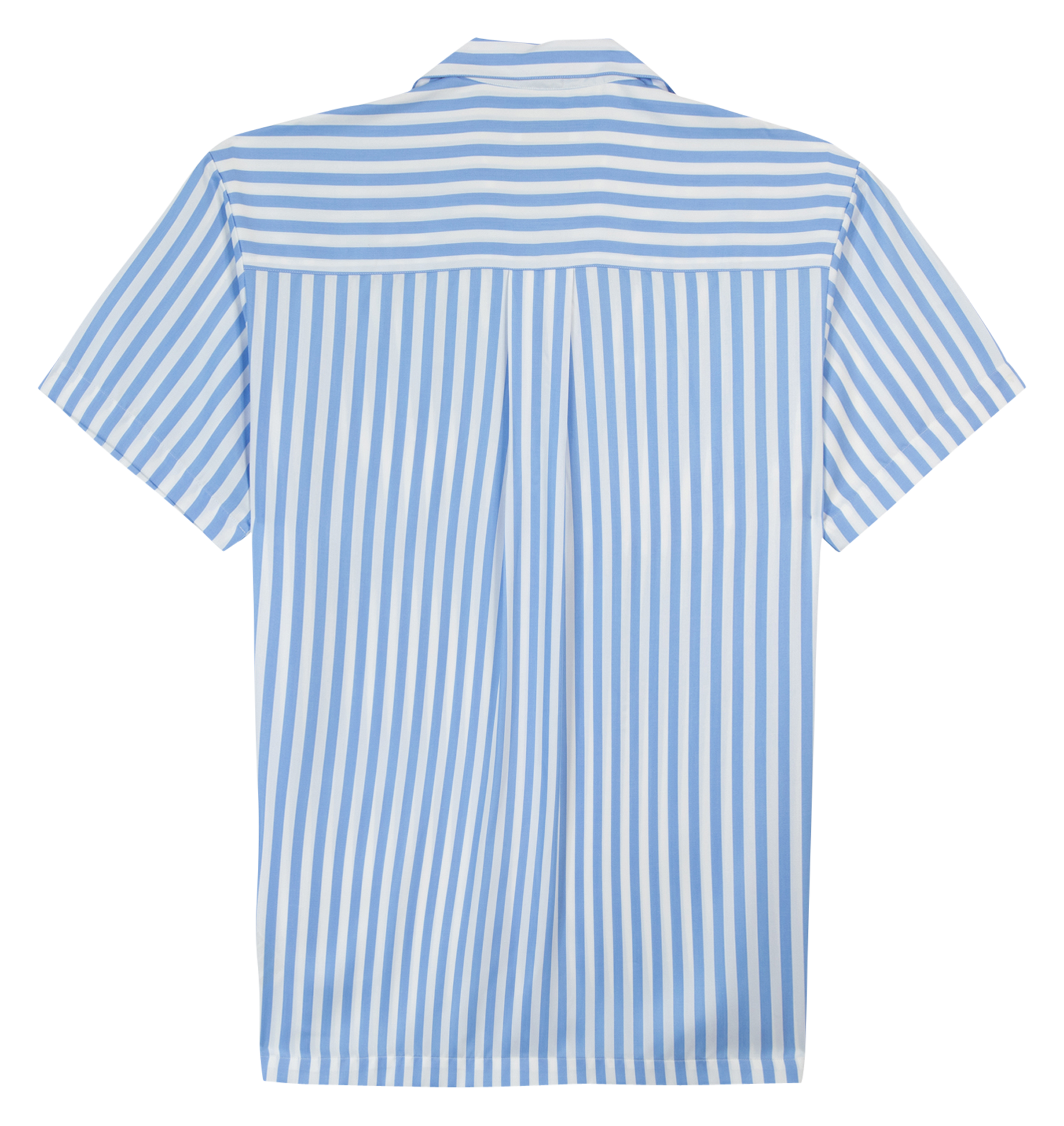 Striped loose-fit shirt with classic collar Blue