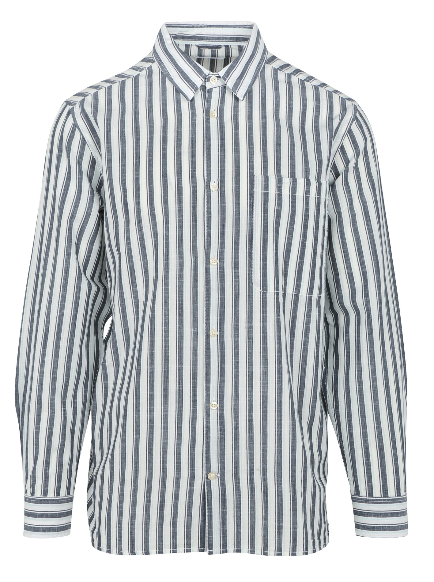 Chemise droite col classique en coton bio KNOWLEDGE COTTON APPAREL Bleu