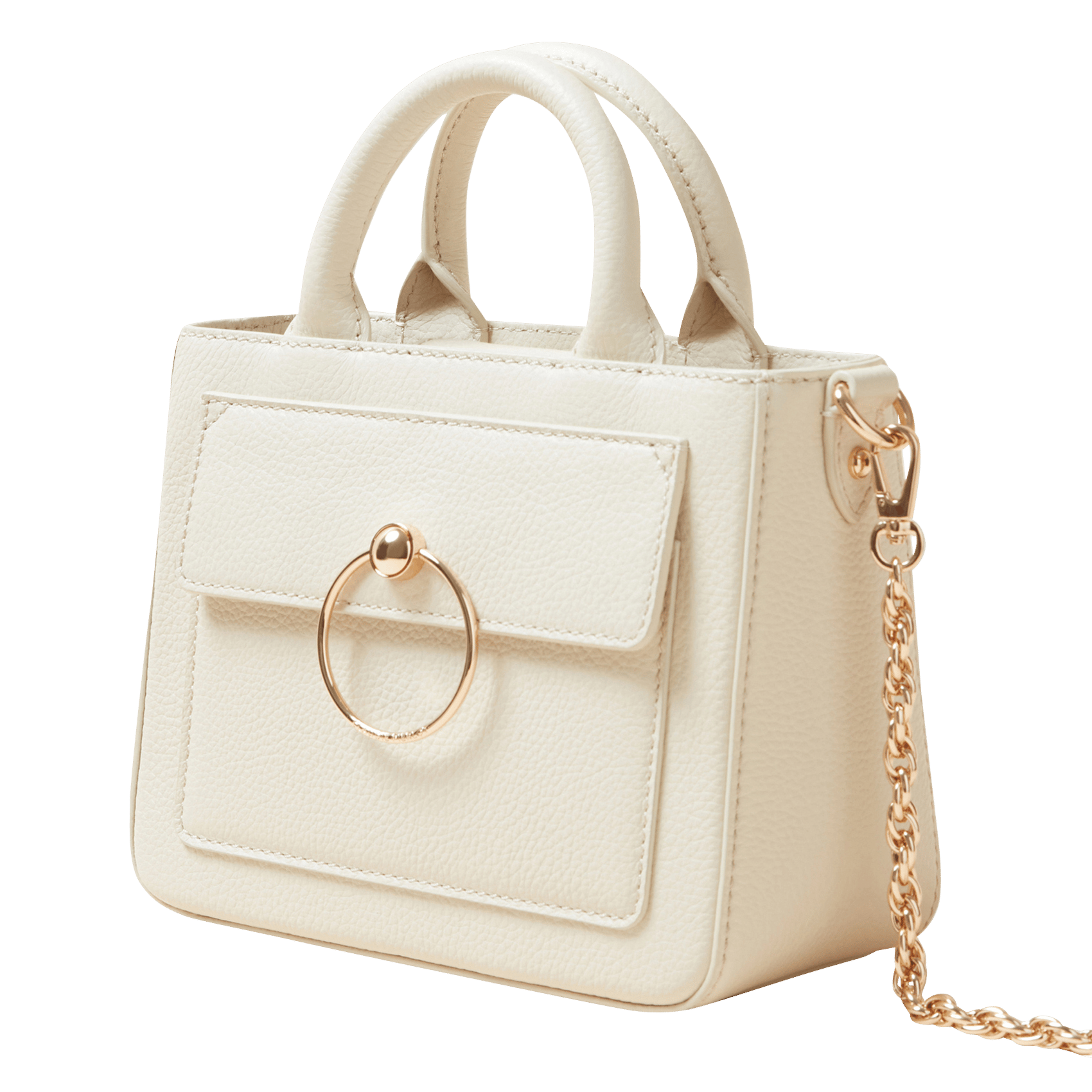 Schoudertas van generfd leer met ketting CLAUDIE PIERLOT Beige