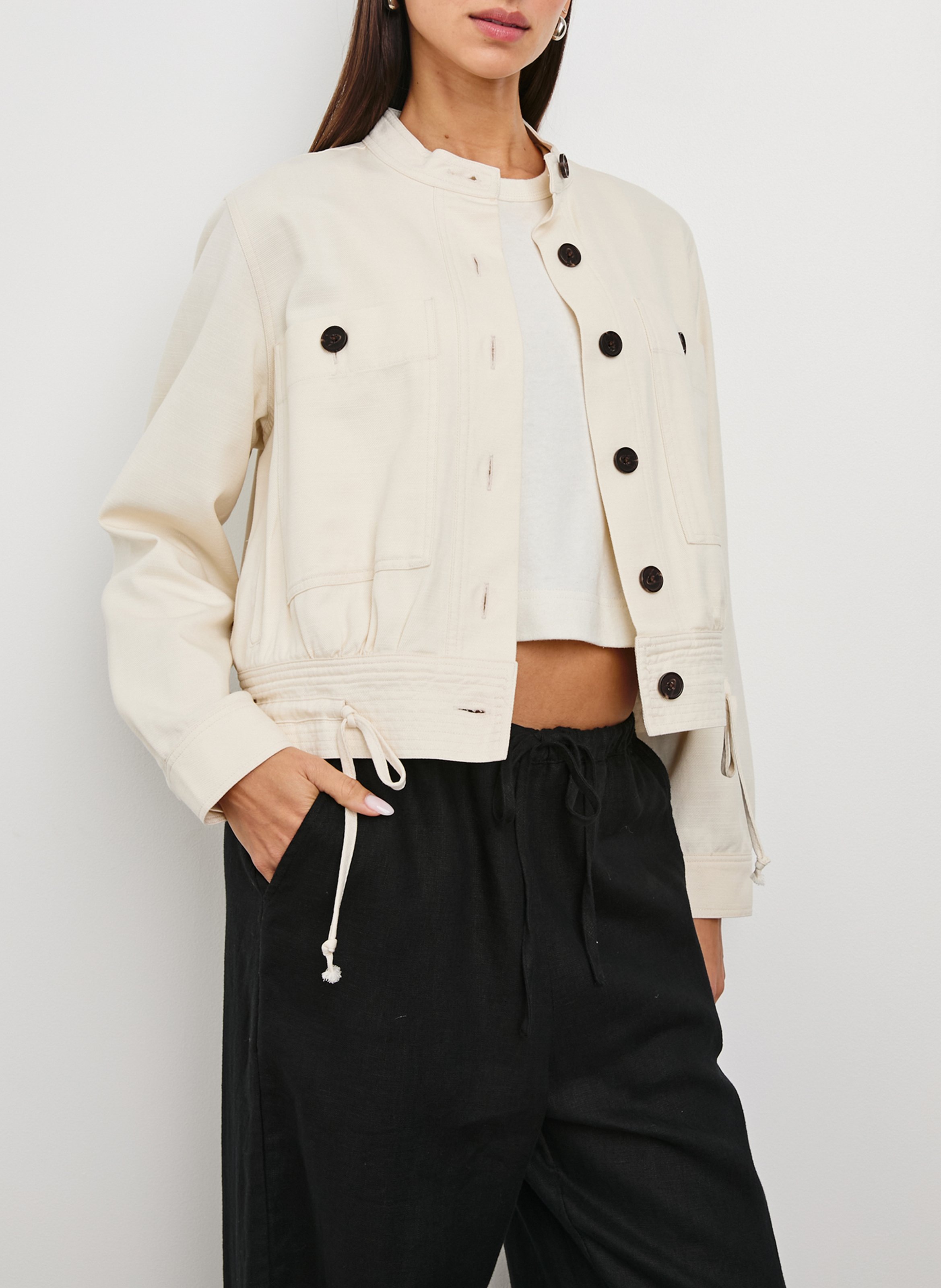 Cotton-blend jacket with Victorian collar RAILS Beige