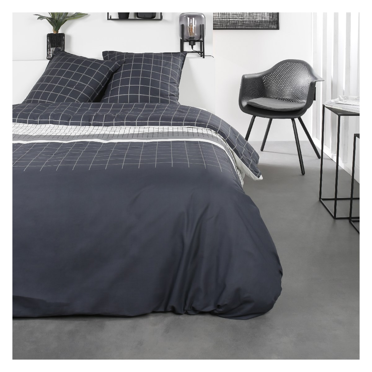 Printed cotton bedding set TODAY LINGE DE MAISON Black