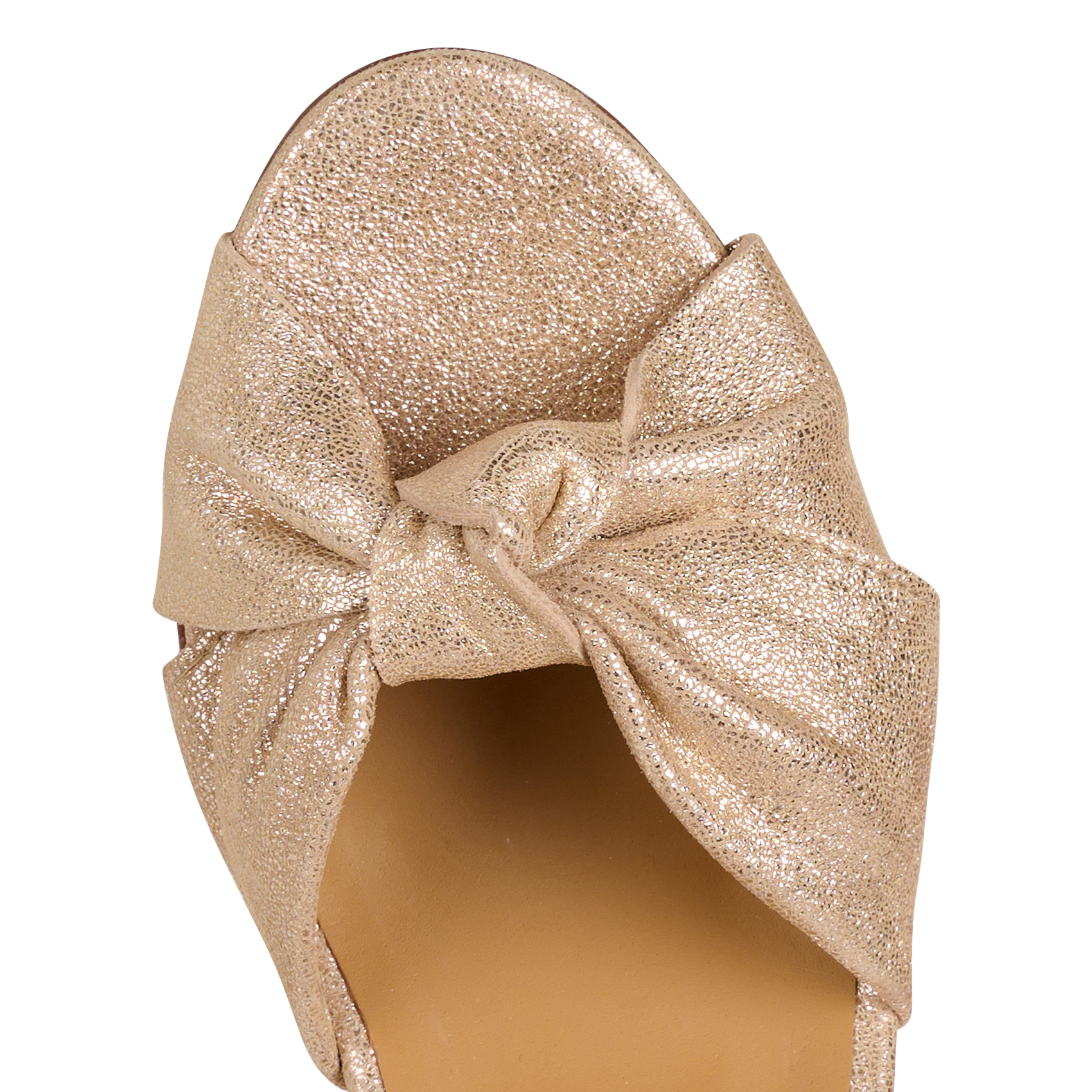 Heeled metallic leather sandals BOBBIES Golden