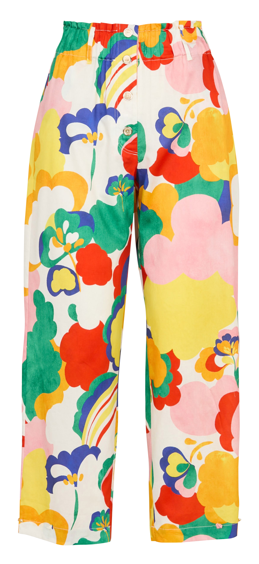 High-waisted buttoned pants with patterns THE LABEL EDITION Multicolored
