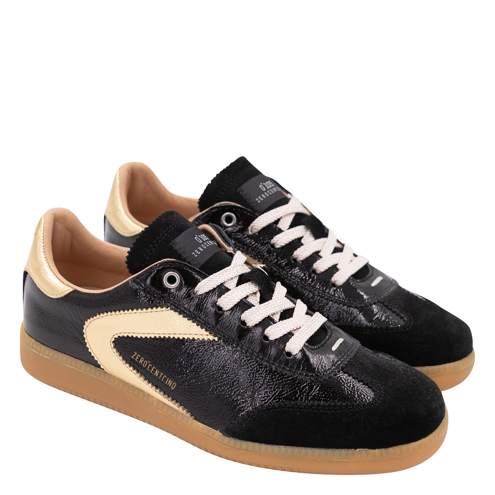 Baskets basses en cuir vernis 0'105 Noir