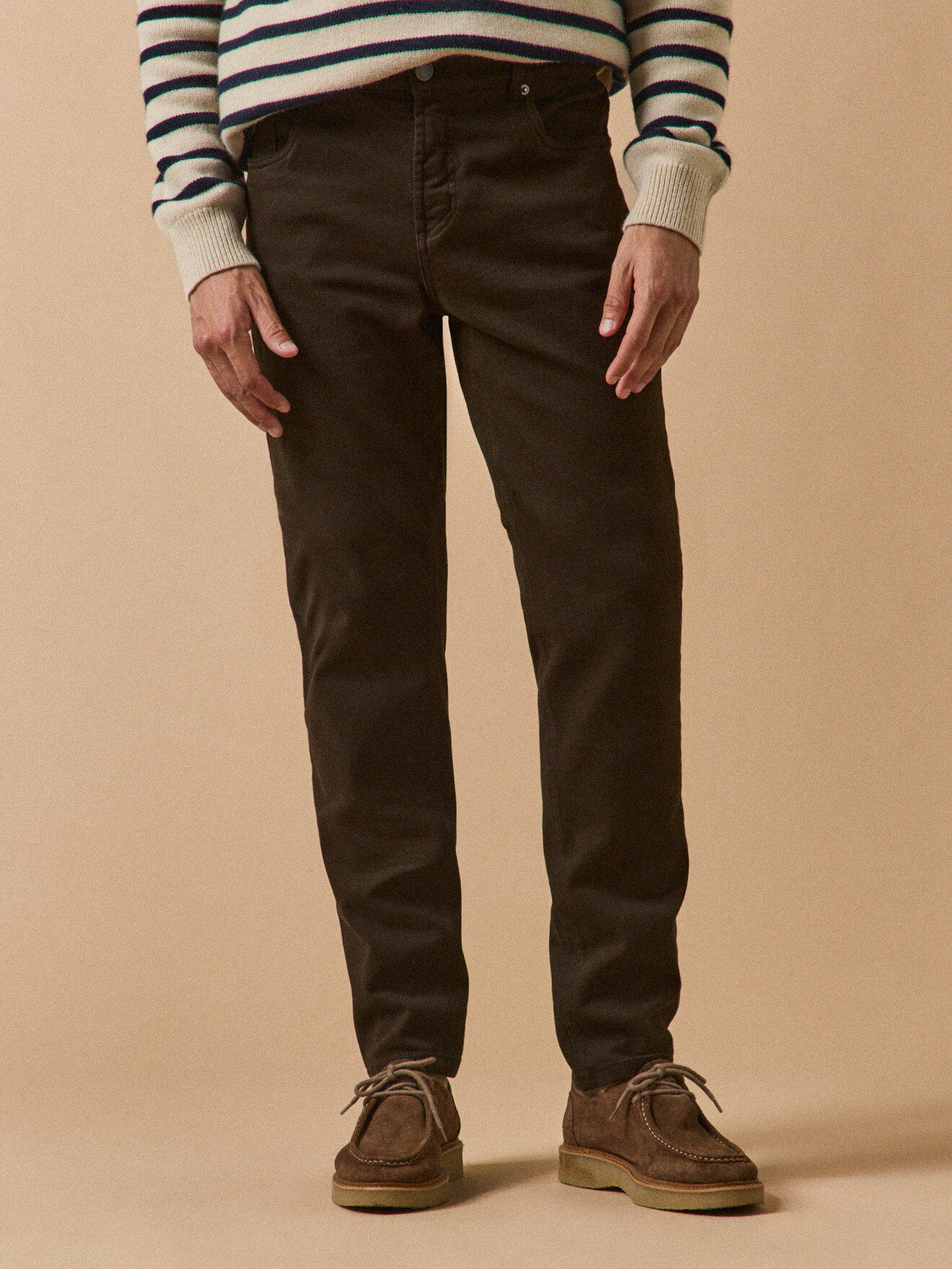 5-pocket straight pants CYRILLUS Brown