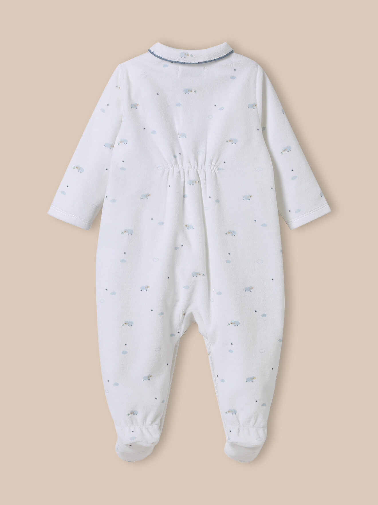 Velour sleepsuit CYRILLUS Beige