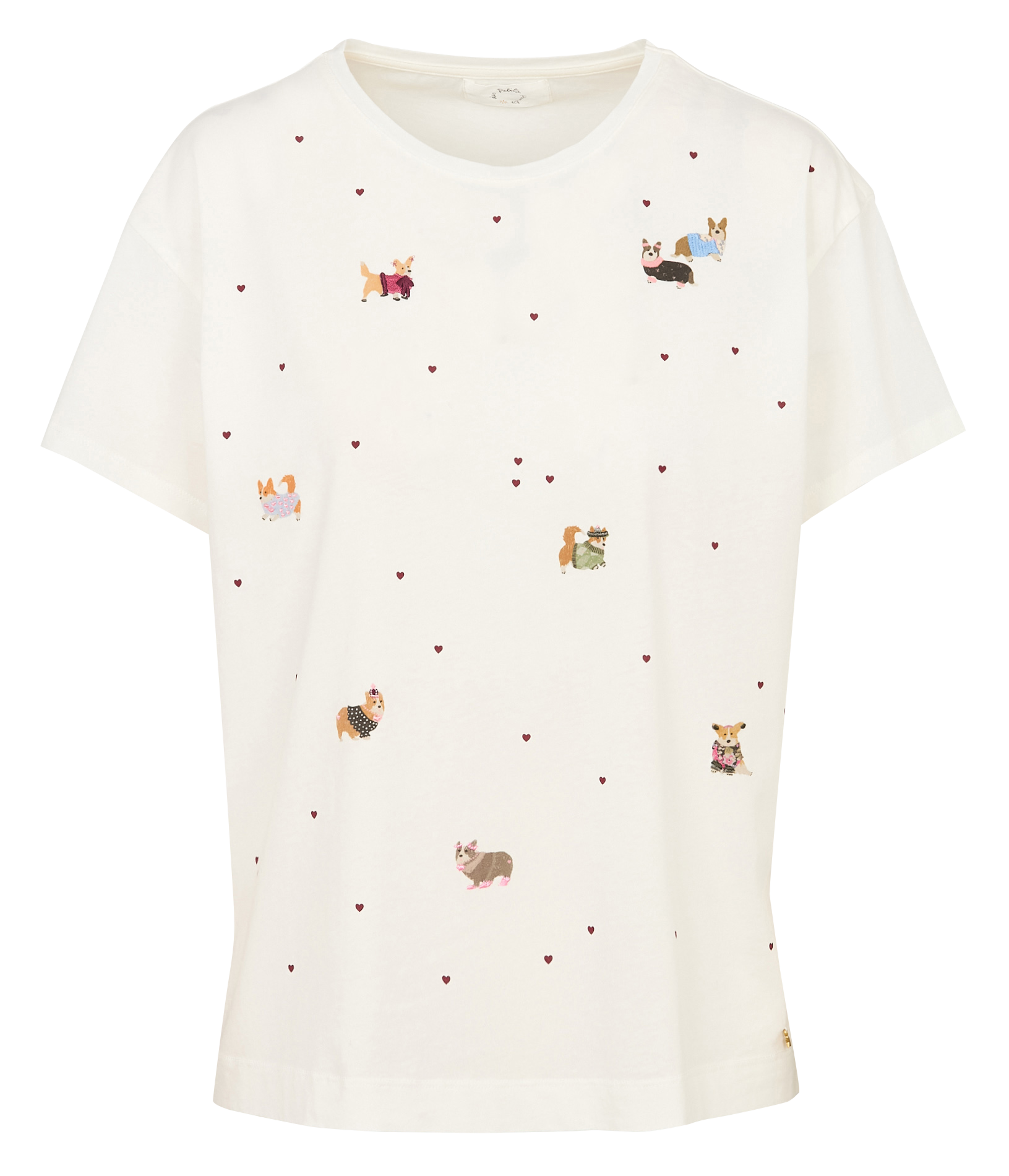 Tee-shirt col rond en coton DES PETITS HAUTS Beige