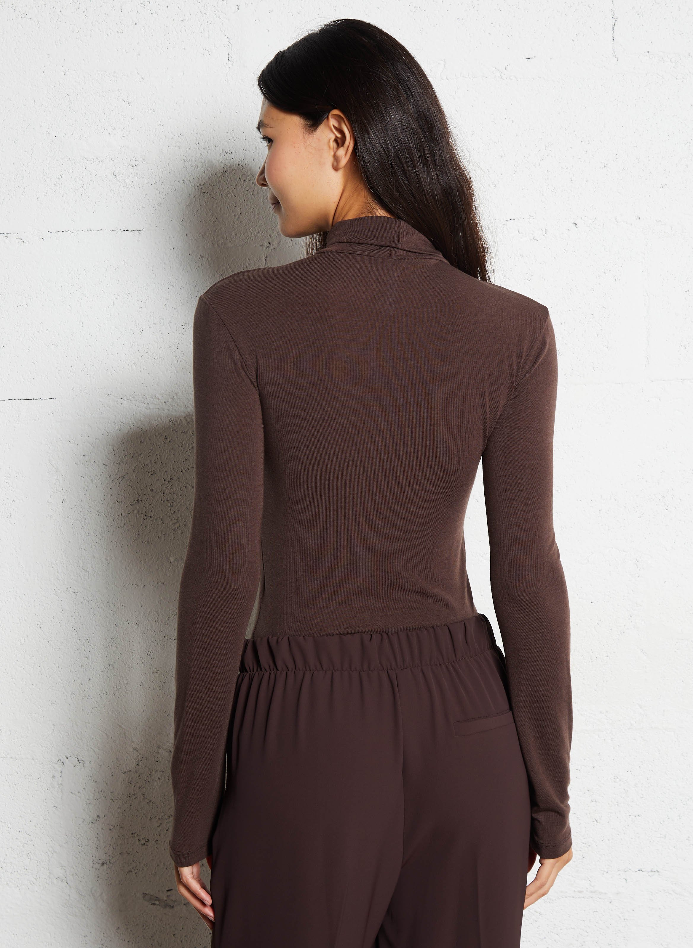 Fitted high-neck T-shirt IMPERIAL Brown