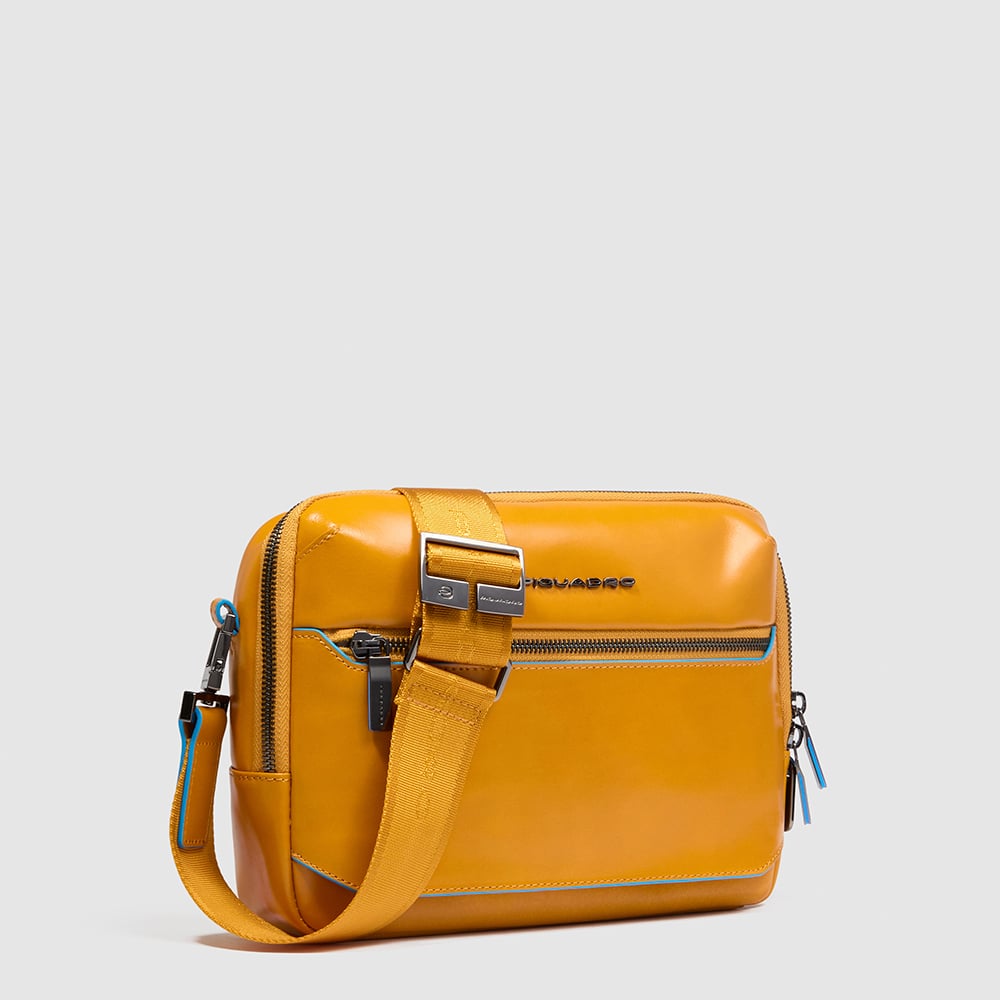 Men's crossbody bag for iPad® mini with airpods® pocket and RFID protection PIQUADRO Yellow