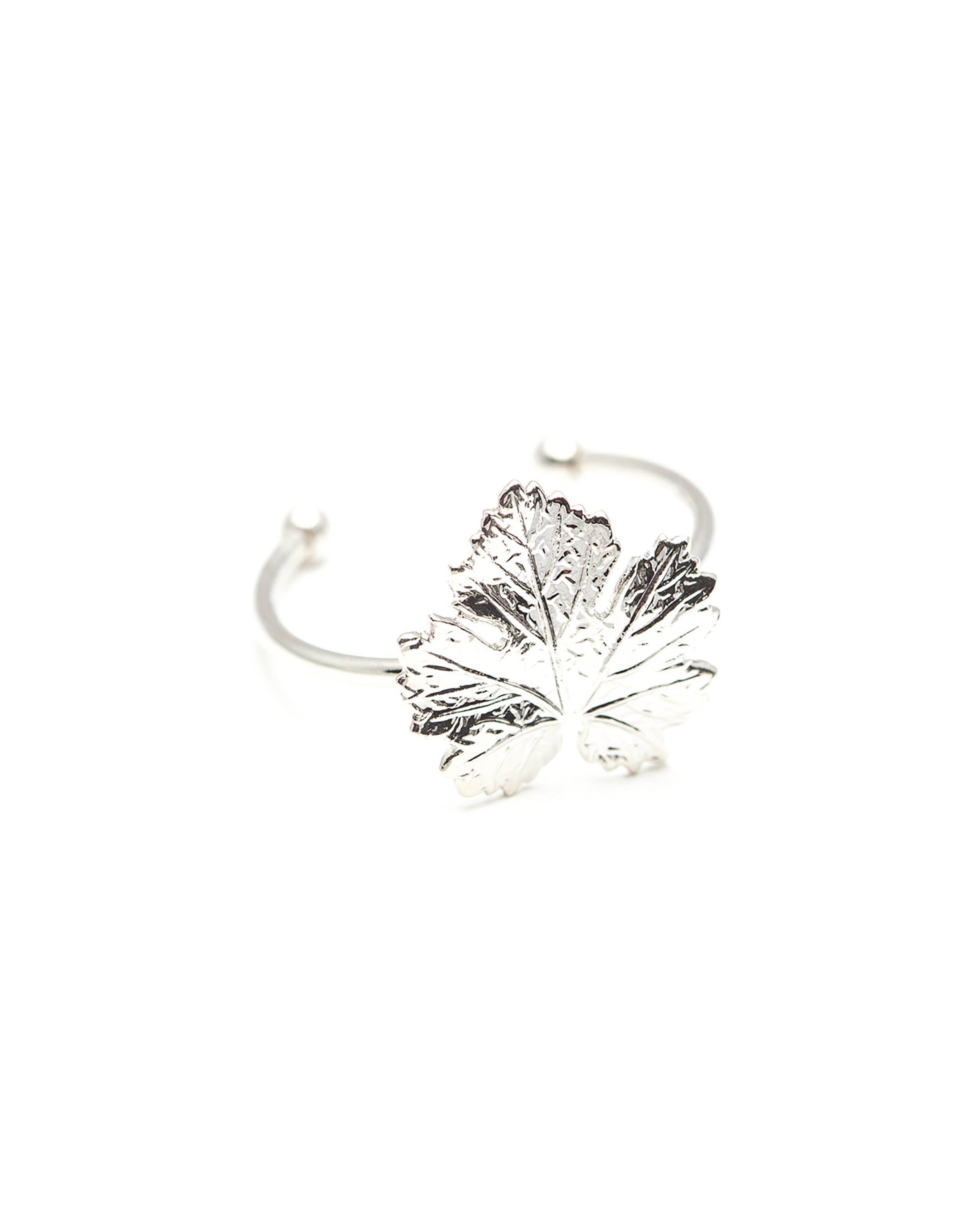 HÉRA - Fine gold-plated leaf ring MONSIEUR SIMONE Silver