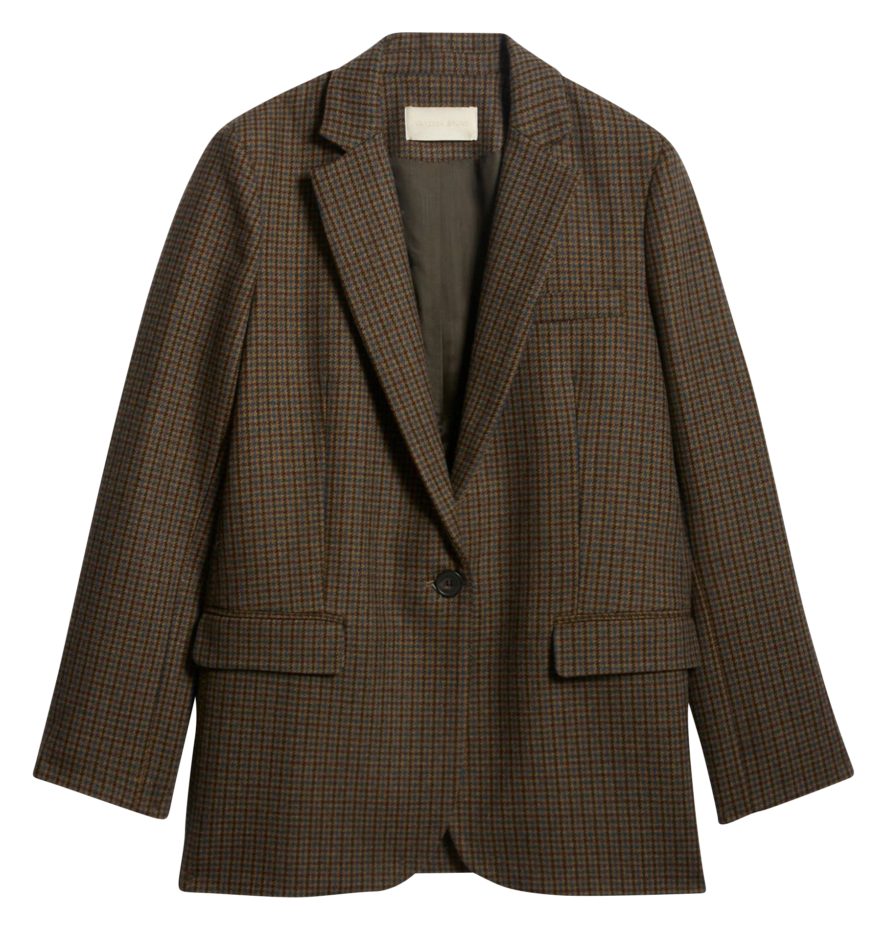 Checked wool blend tailored blazer VANESSA BRUNO Green