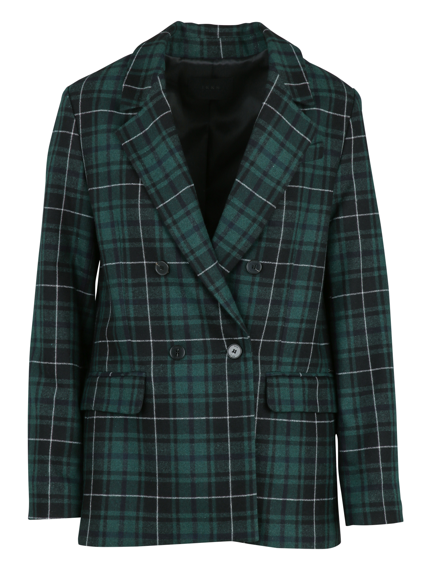 Fitted checkered blazer jacket IKKS Green