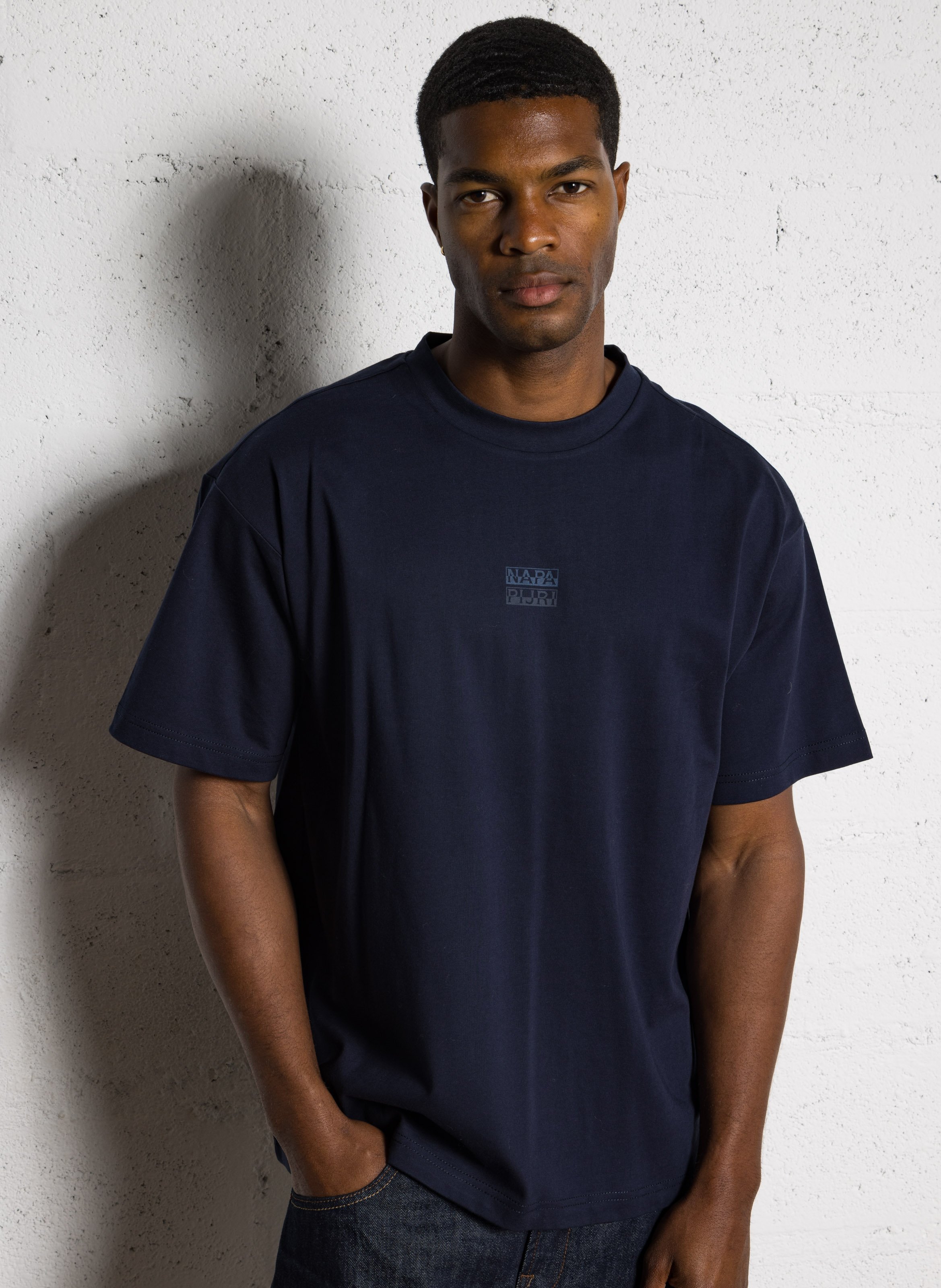 Weites Rundhals-T-Shirt aus bedruckter Baumwolle NAPAPIJRI