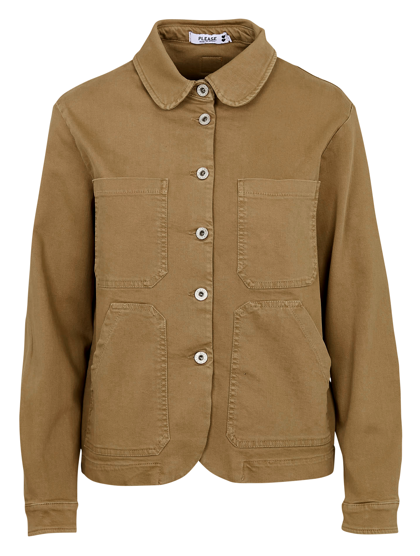 Veste col classique en coton mélangé PLEASE Beige