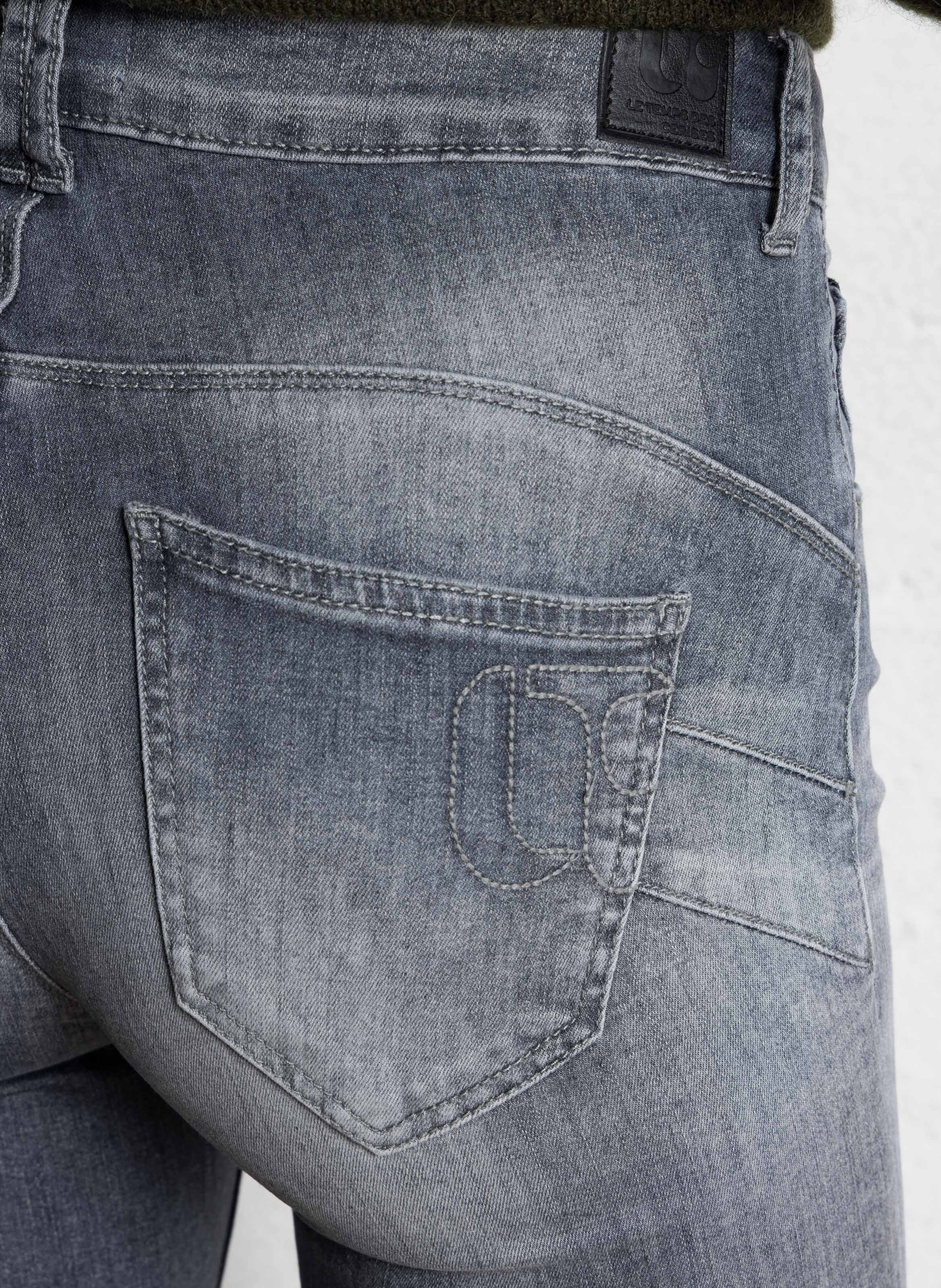 Jean slim en coton mélangé  LE TEMPS DES CERISES Gris