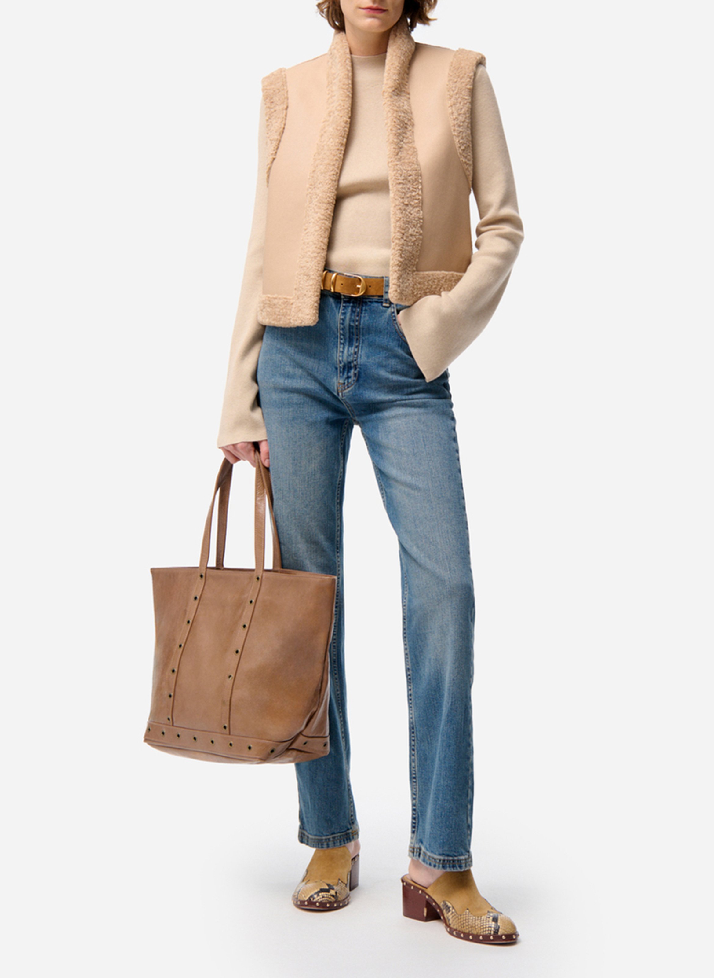 Sleeveless straight vest VANESSA BRUNO Brown