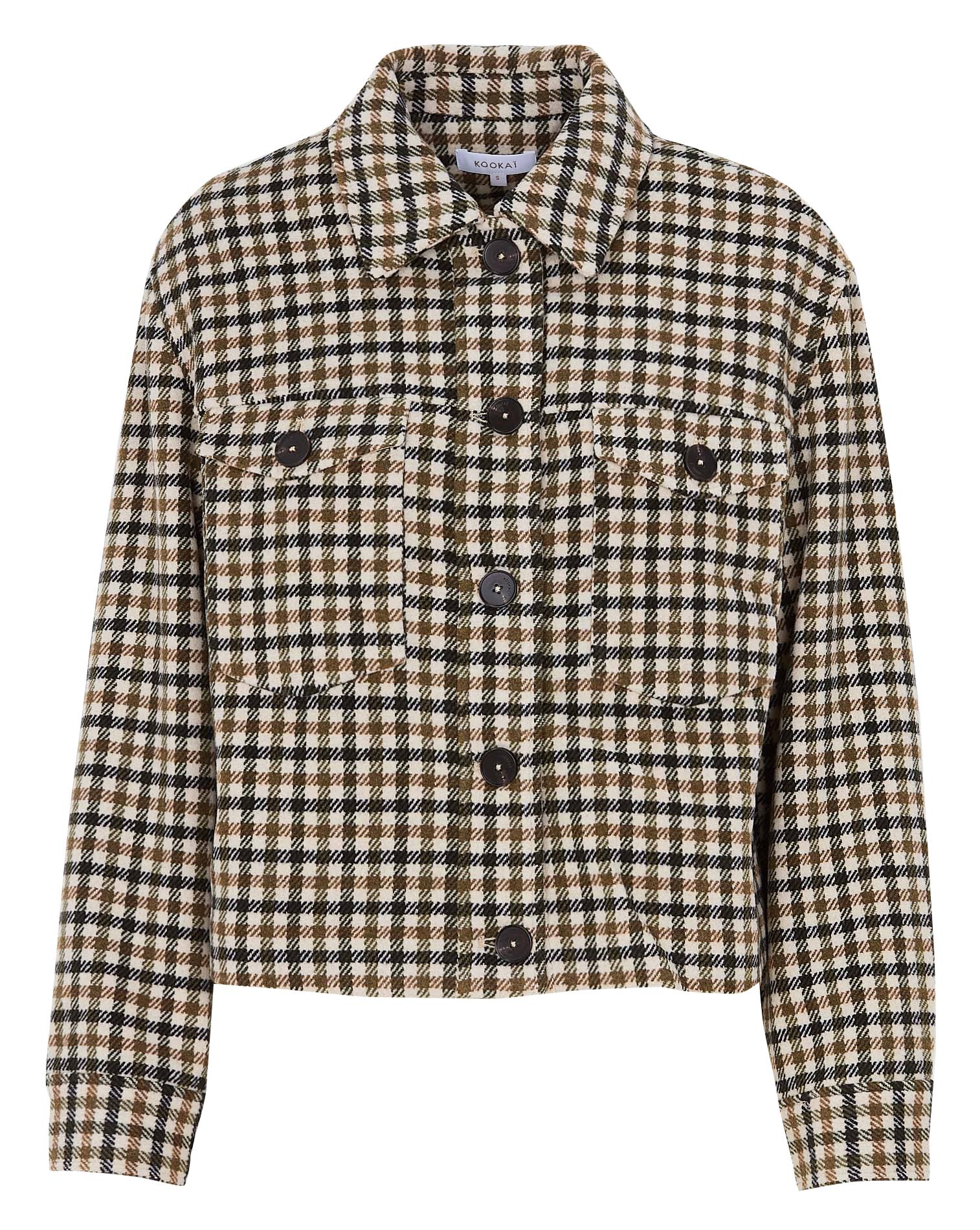 Blouse met klassieke kraag | wolblend KOOKAI Groen