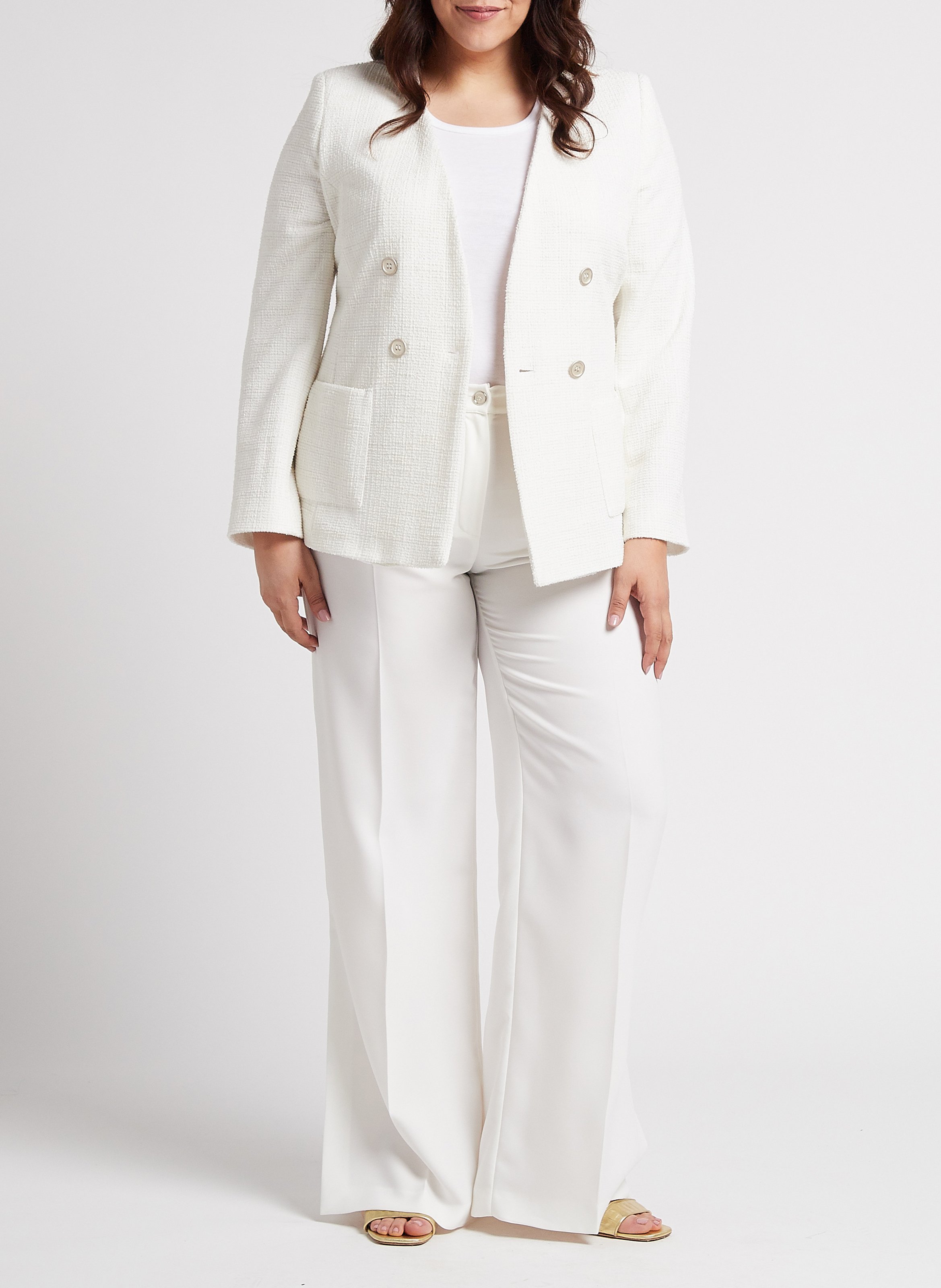 Tweedjacke mit V-Ausschnitt PERSONA by Marina Rinaldi Weiss