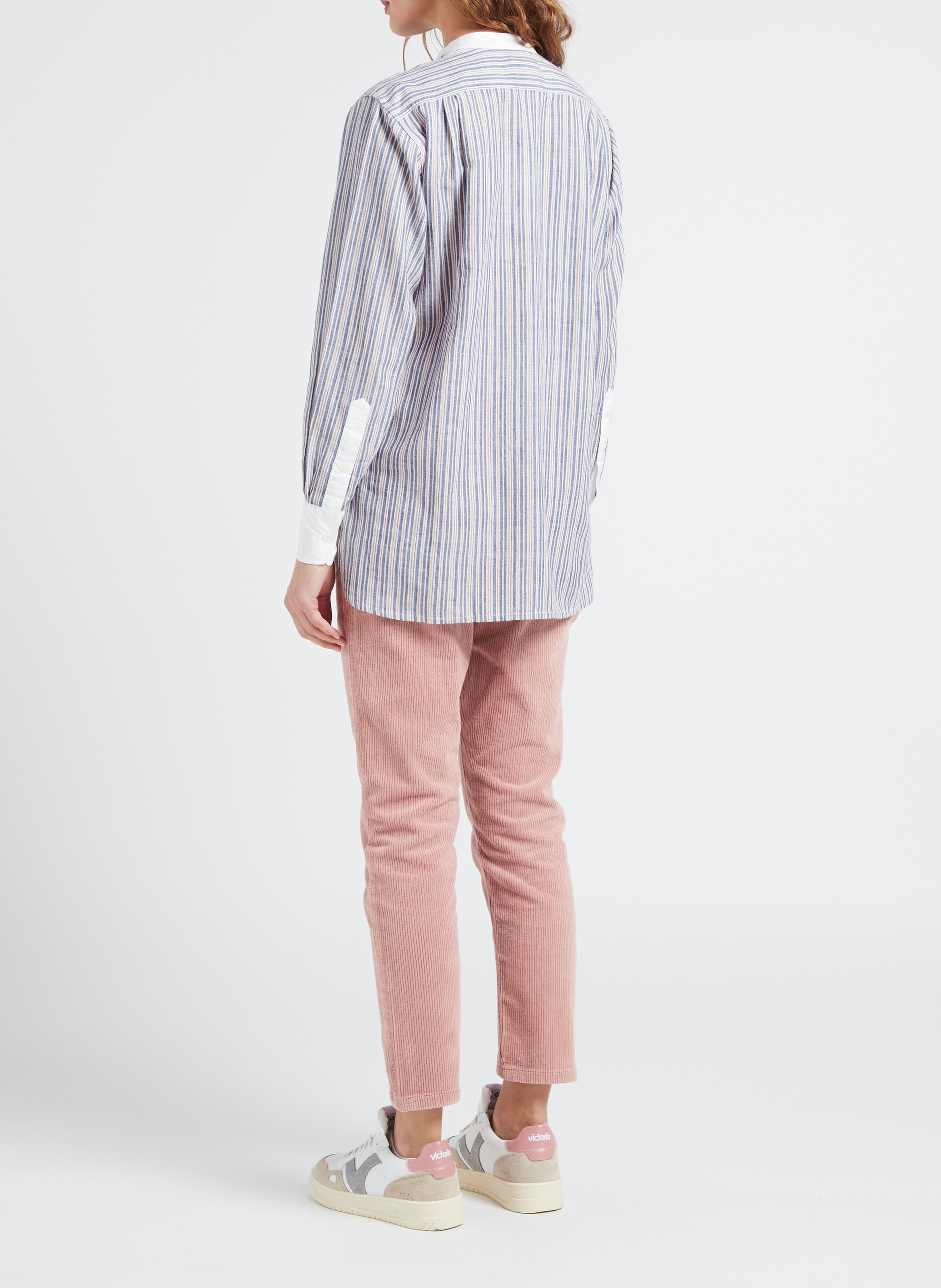 Weite Baumwollbluse mit Mao-Kragen LAURENCE BRAS Blau