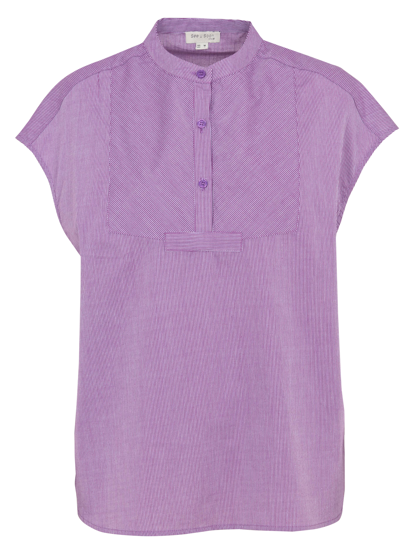 Top ample à rayures fines en coton SEE U SOON Violet