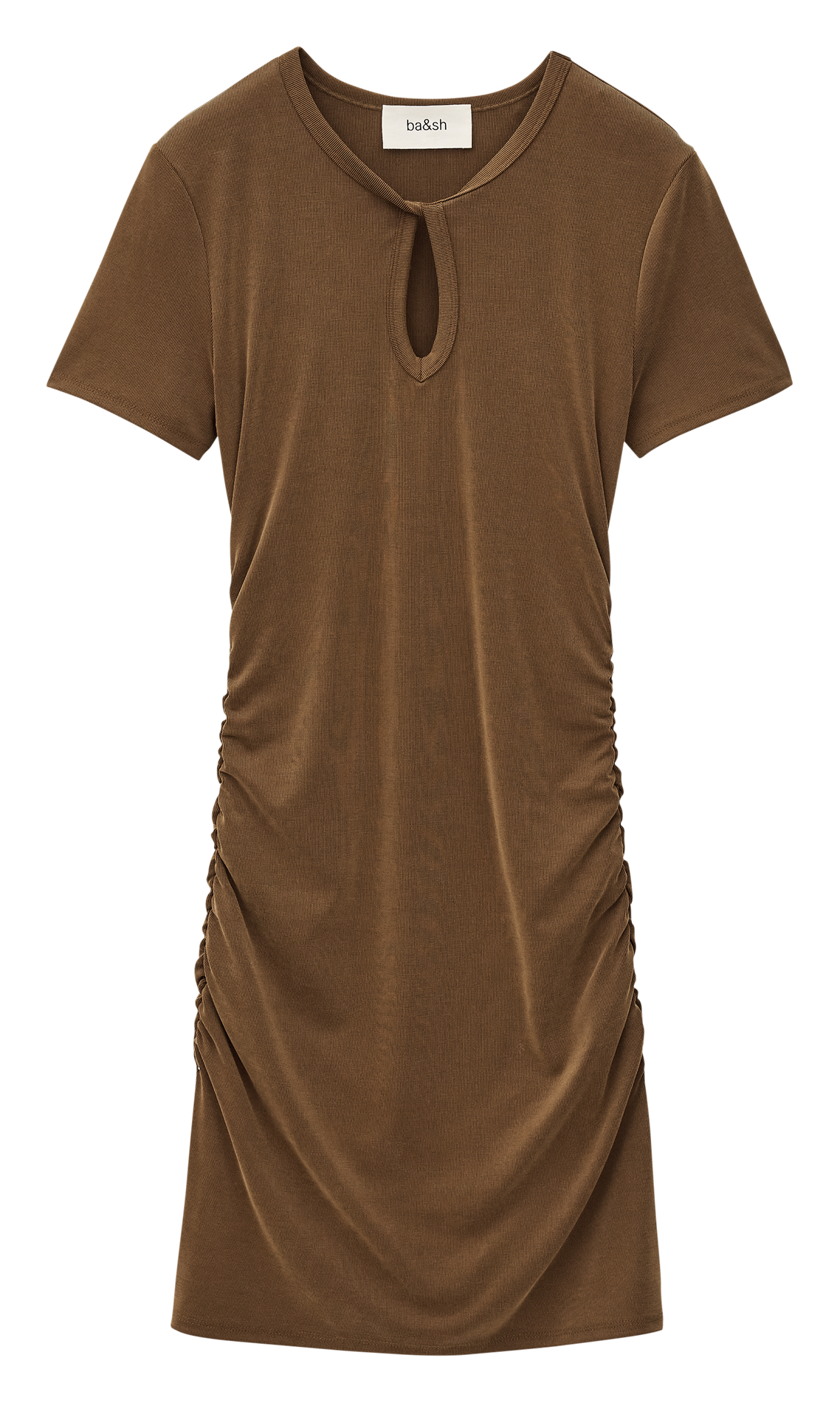 Robe courte col rond  BA&SH Marron