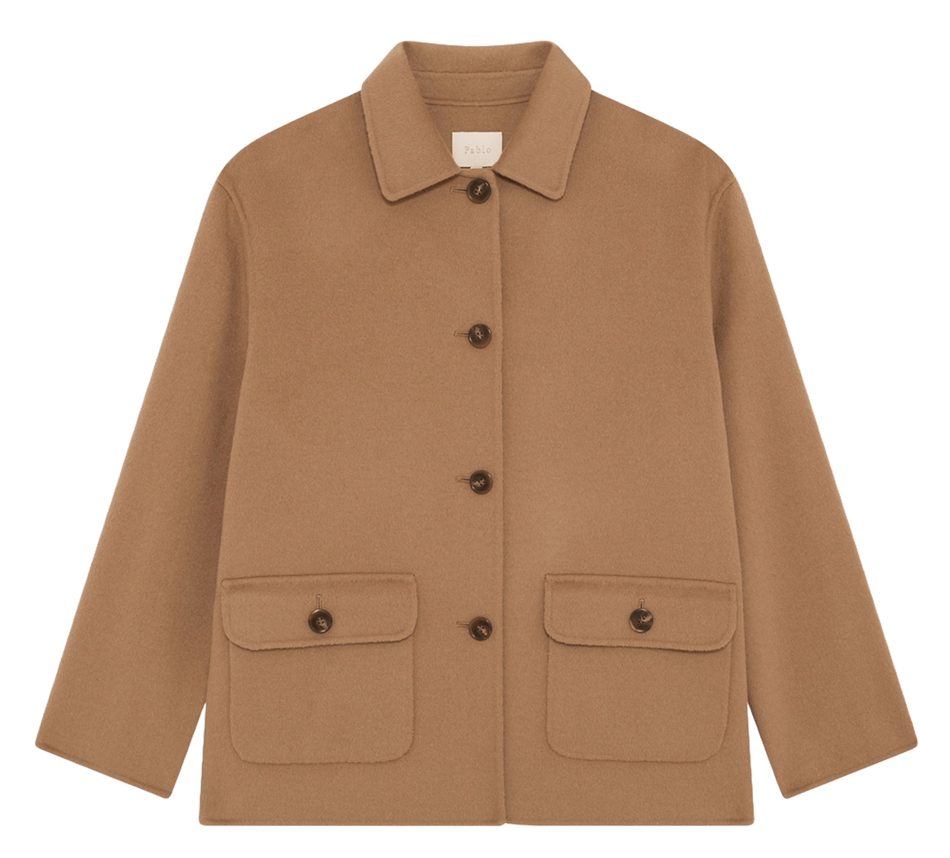 Manteau en laine col classique PABLO Marron