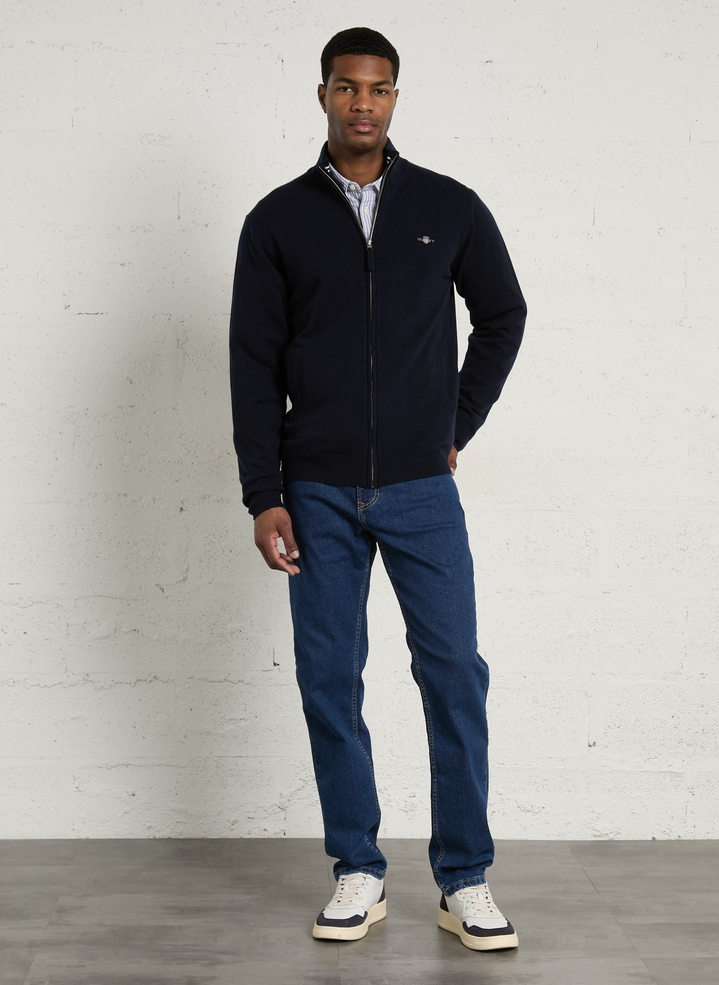 Sweat zippé col montant GANT Bleu