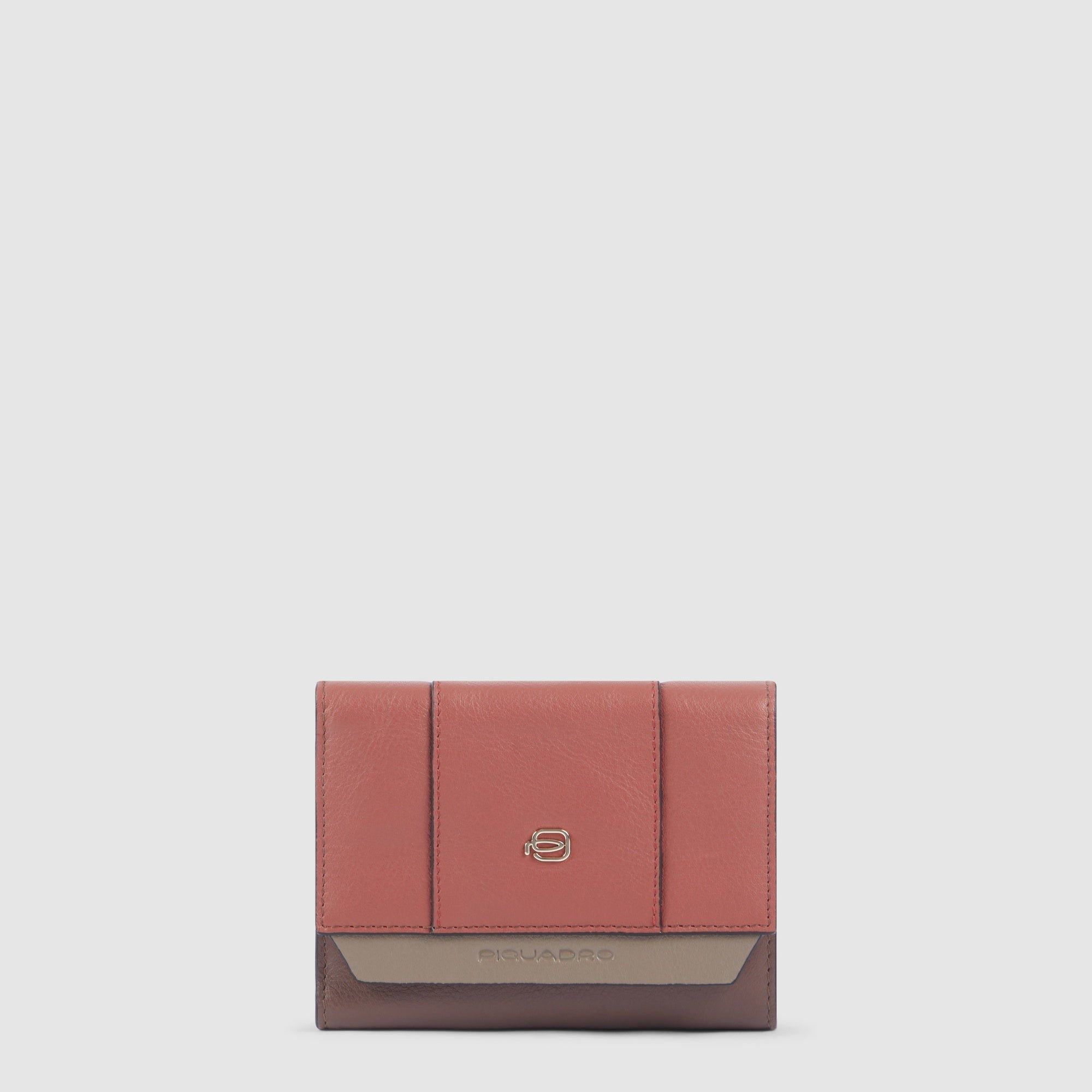 Women's three-fold wallet, small size Orange